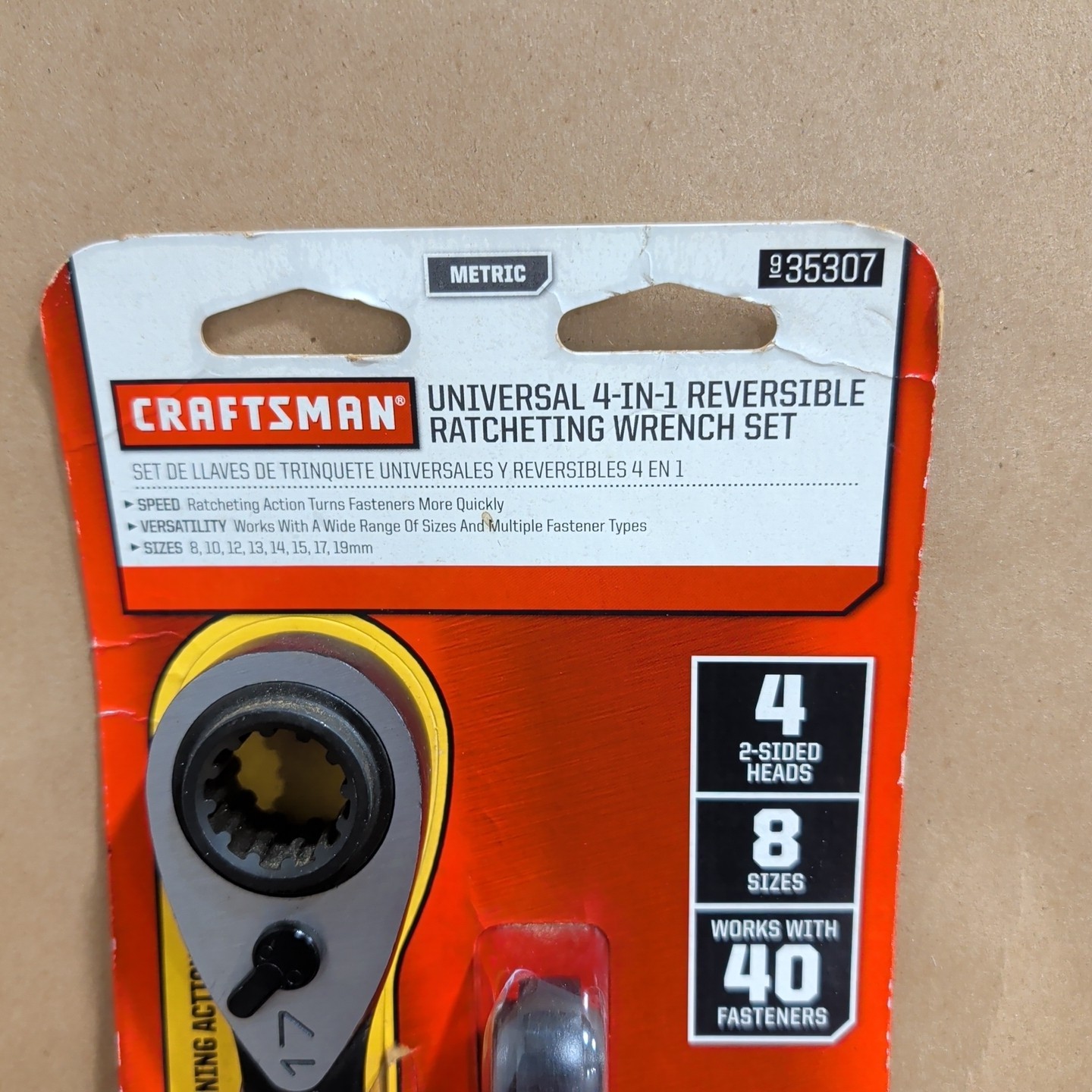 Craftsman 2pc 4-IN-1 Metric Universal Reversible Ratcheting Box End Wrench 35307