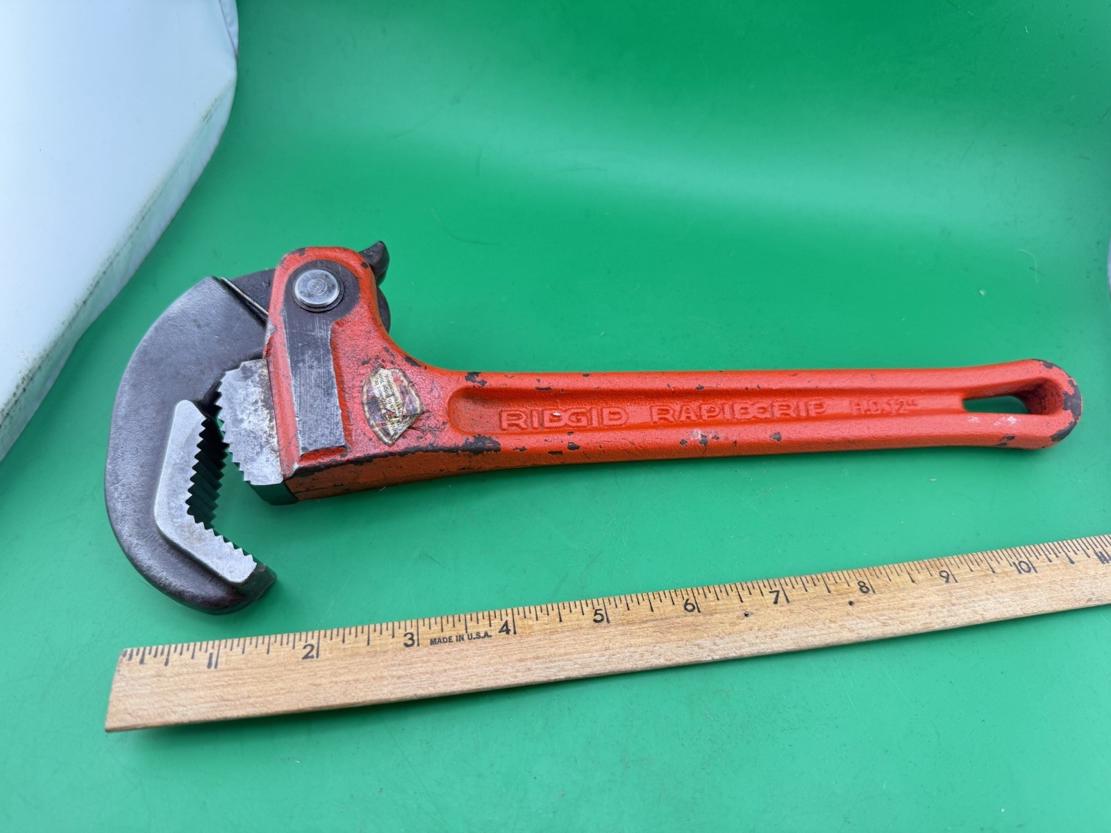 RIDGID RapidGrip 12″ Pipe Wrench H.D. Ridge Tool Company Made in U.S.A.