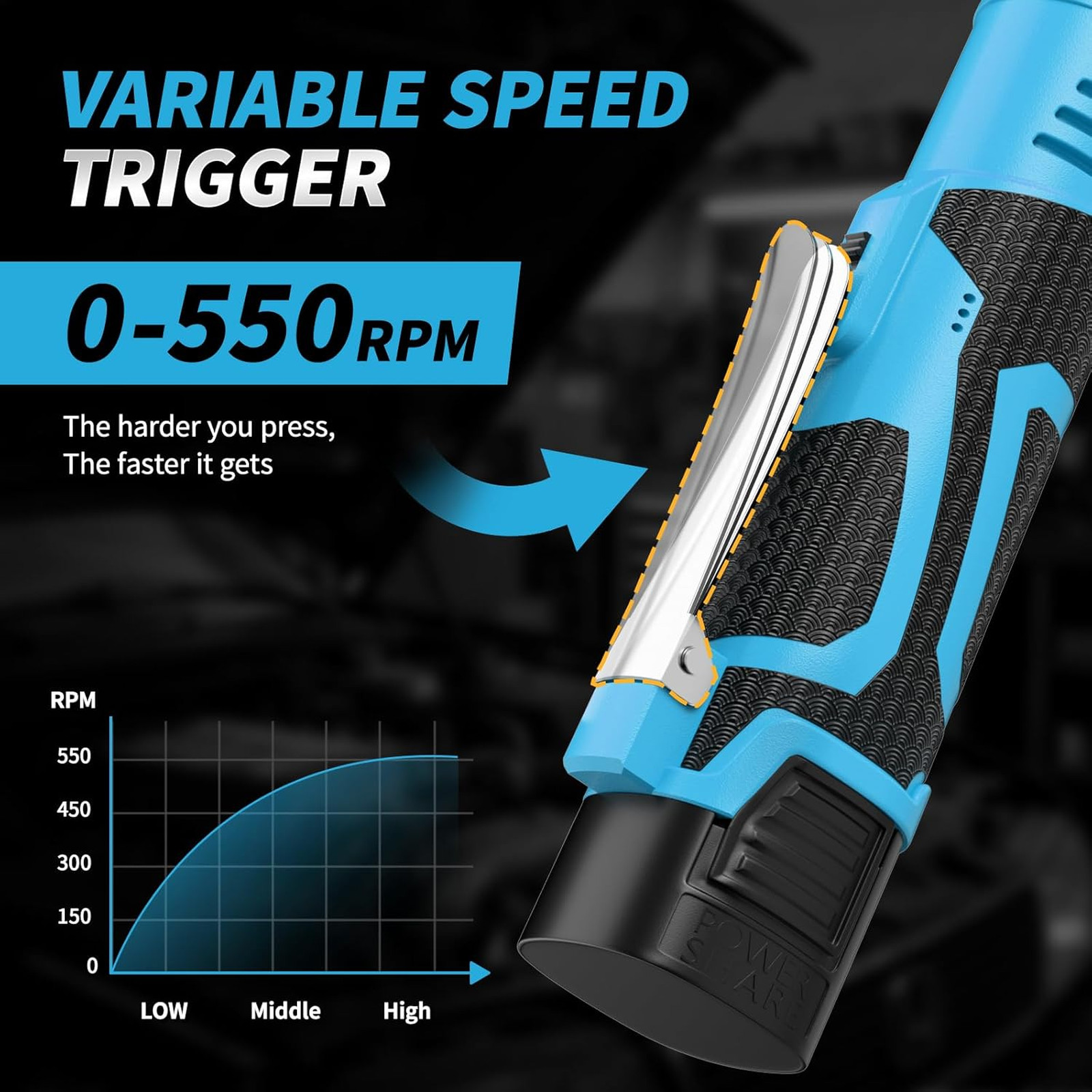 3/8″ Cordless Ratchet Wrench Set, 40 Ft-lbs, 550 RPM, 16.8V Electric Ratchet