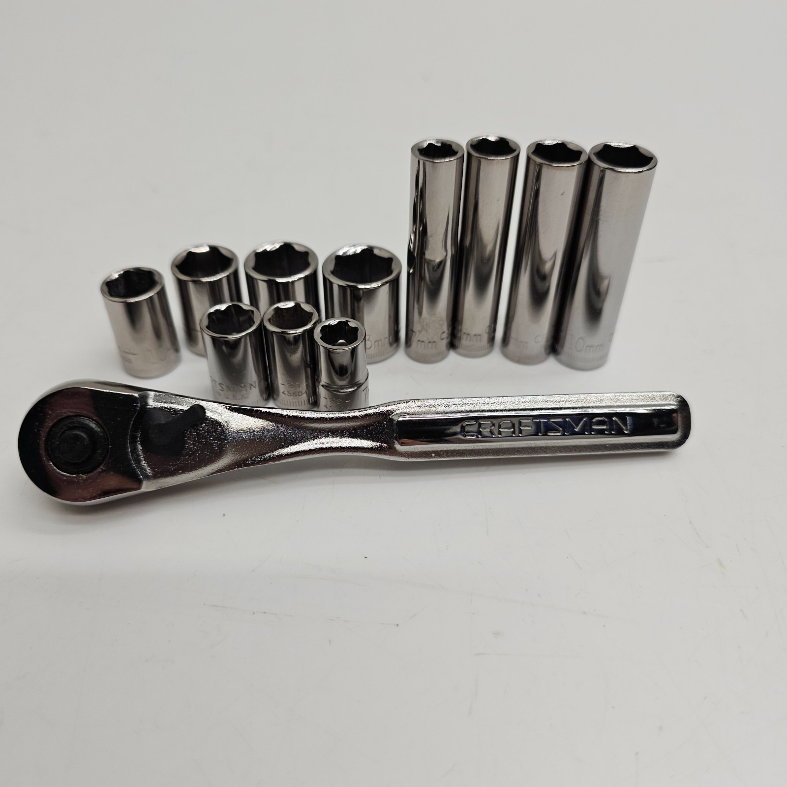 Craftsman Socket Wrench Set 44807 1/4 In Drive Metric 12 Pc USA Made