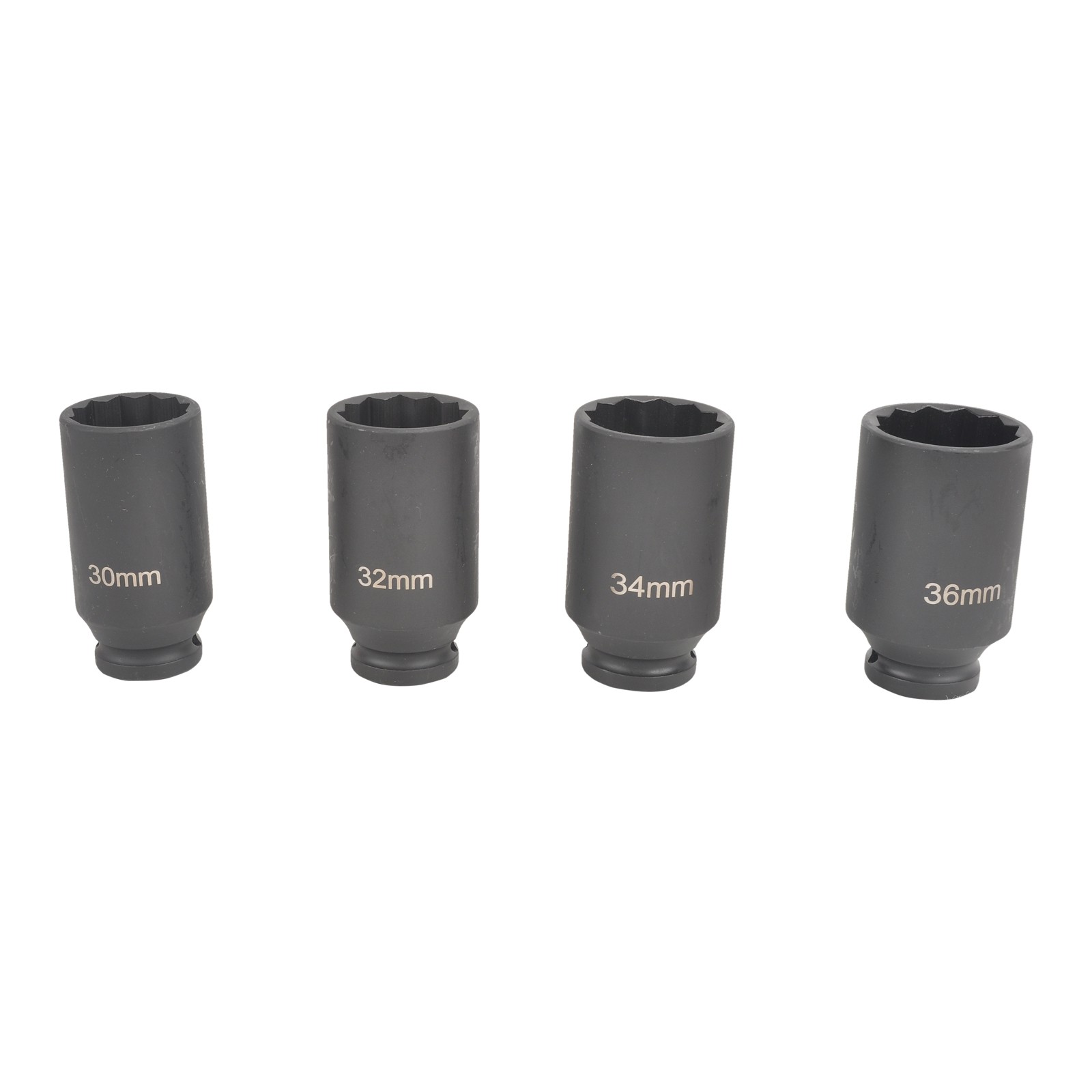 1/2″ Drive 12 Point CR-MO Deep Axle Nut Impact Socket Set-30mm,32mm,34mm,36mm