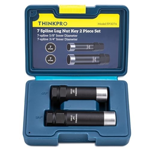 7 Spline Lug Nut Key Set – Thin Wall Socket Tool Kit for Aftermarket Wheels, Cr-