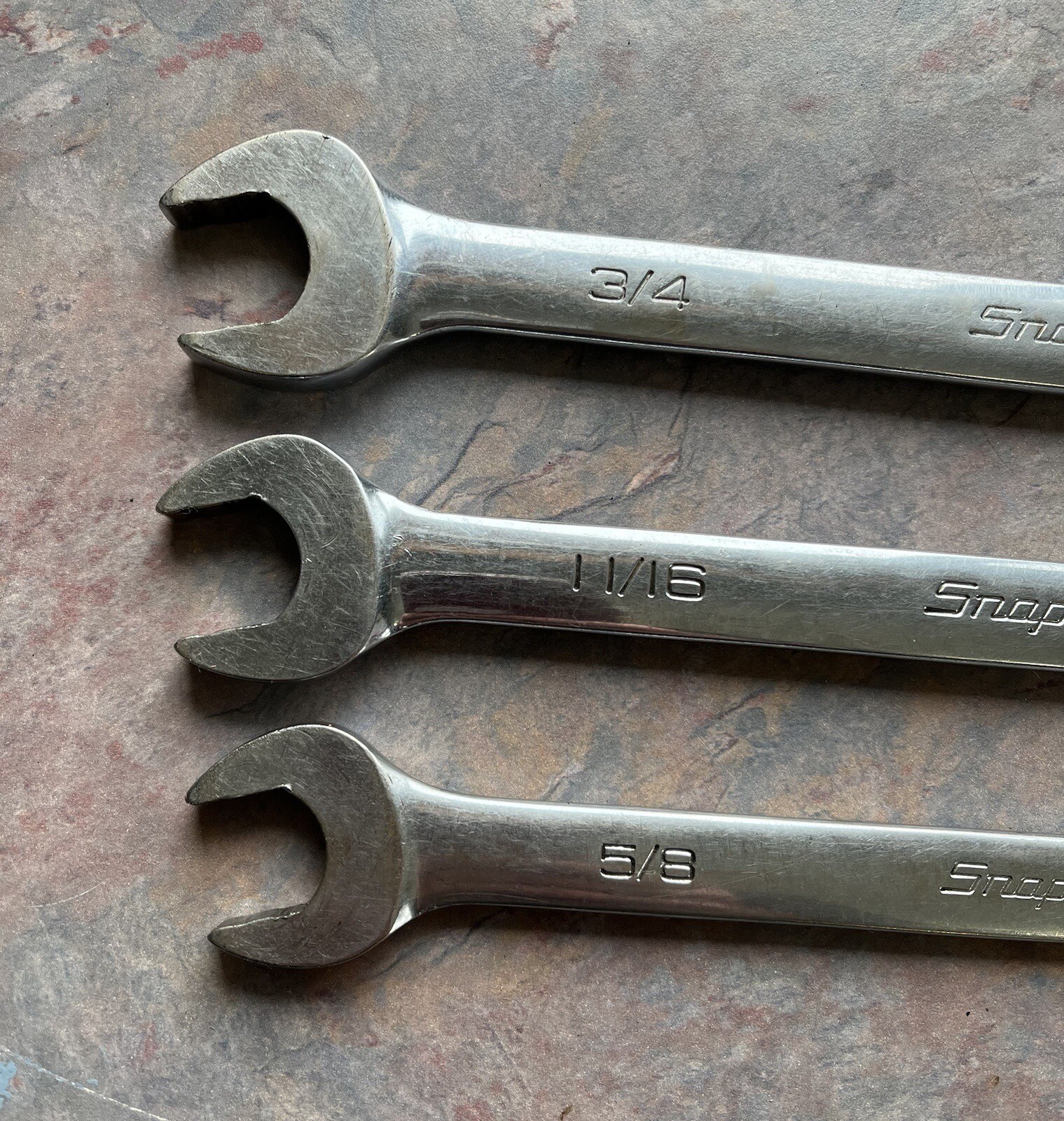 SOEX01 Snap On 13 Pc 12-Point SAE Flank Drive Combination Wrench Set 1/4”-15/16”