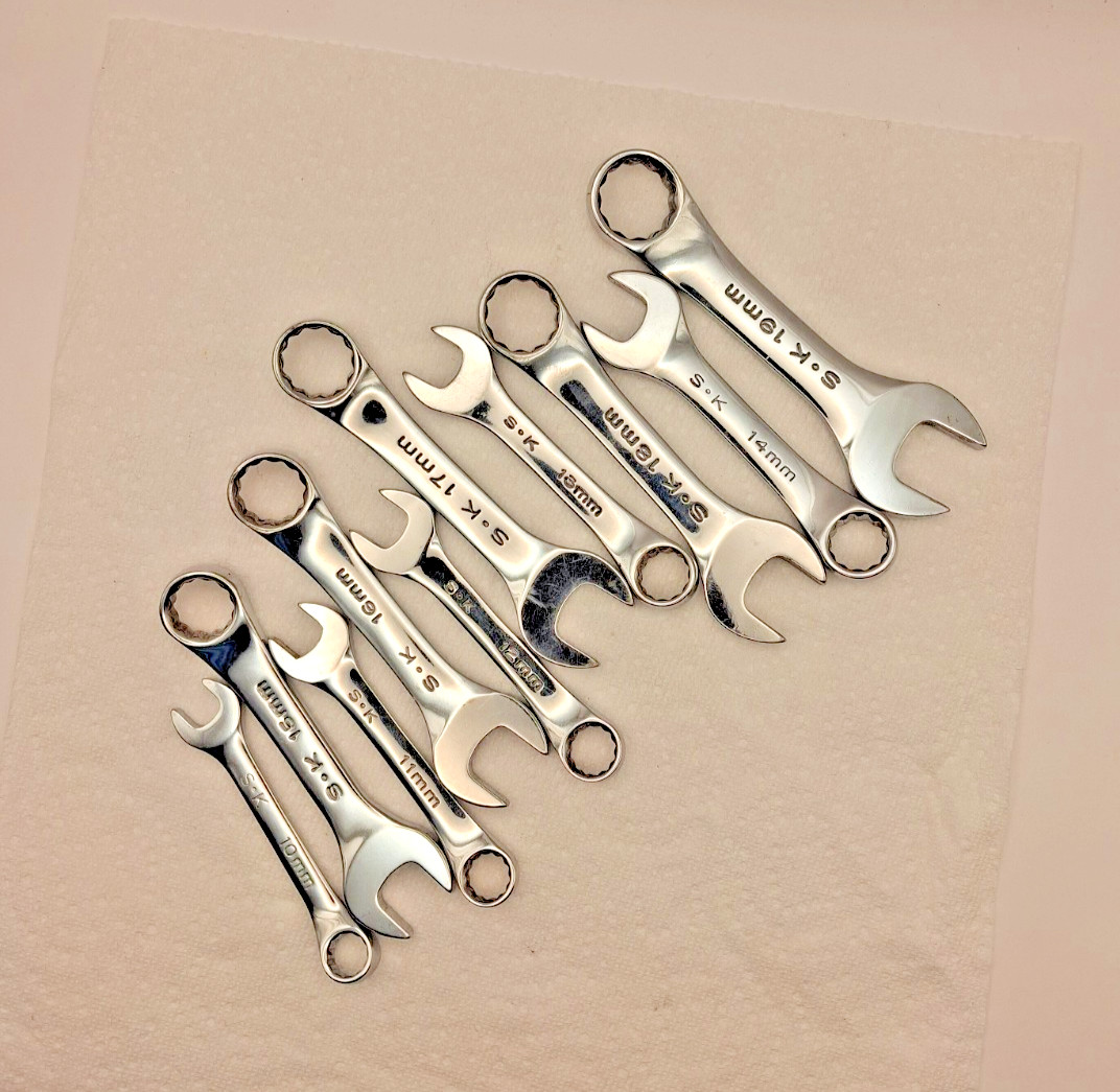 SK Tools 10-19mm Wrench Set Metric Combo Lot Short Stubby 12PT Offset