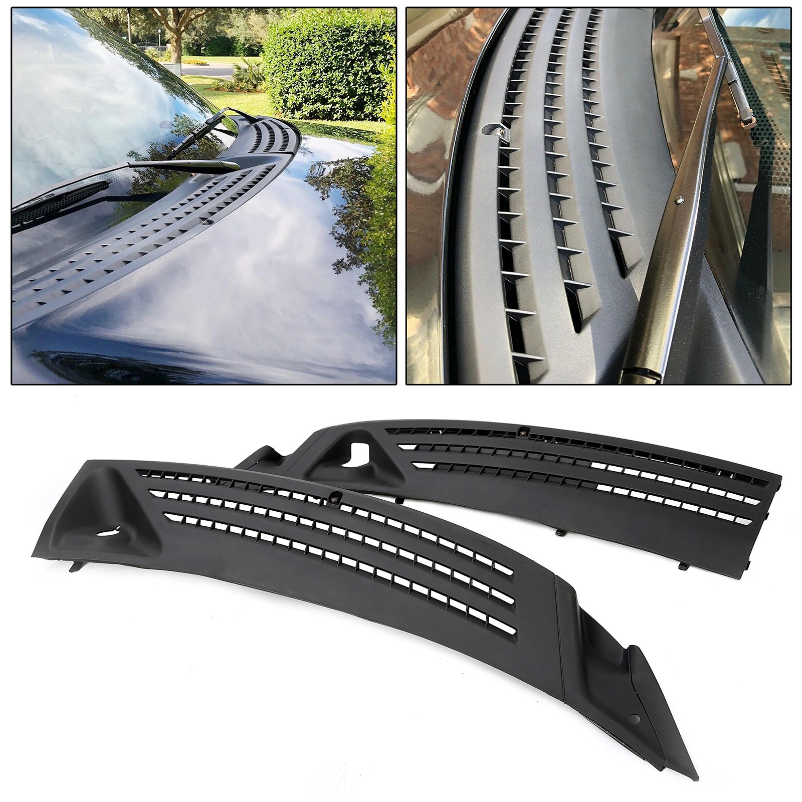 ECOTRIC Windshield Wiper Cowl Cover Panel Compatible with Medium, Black