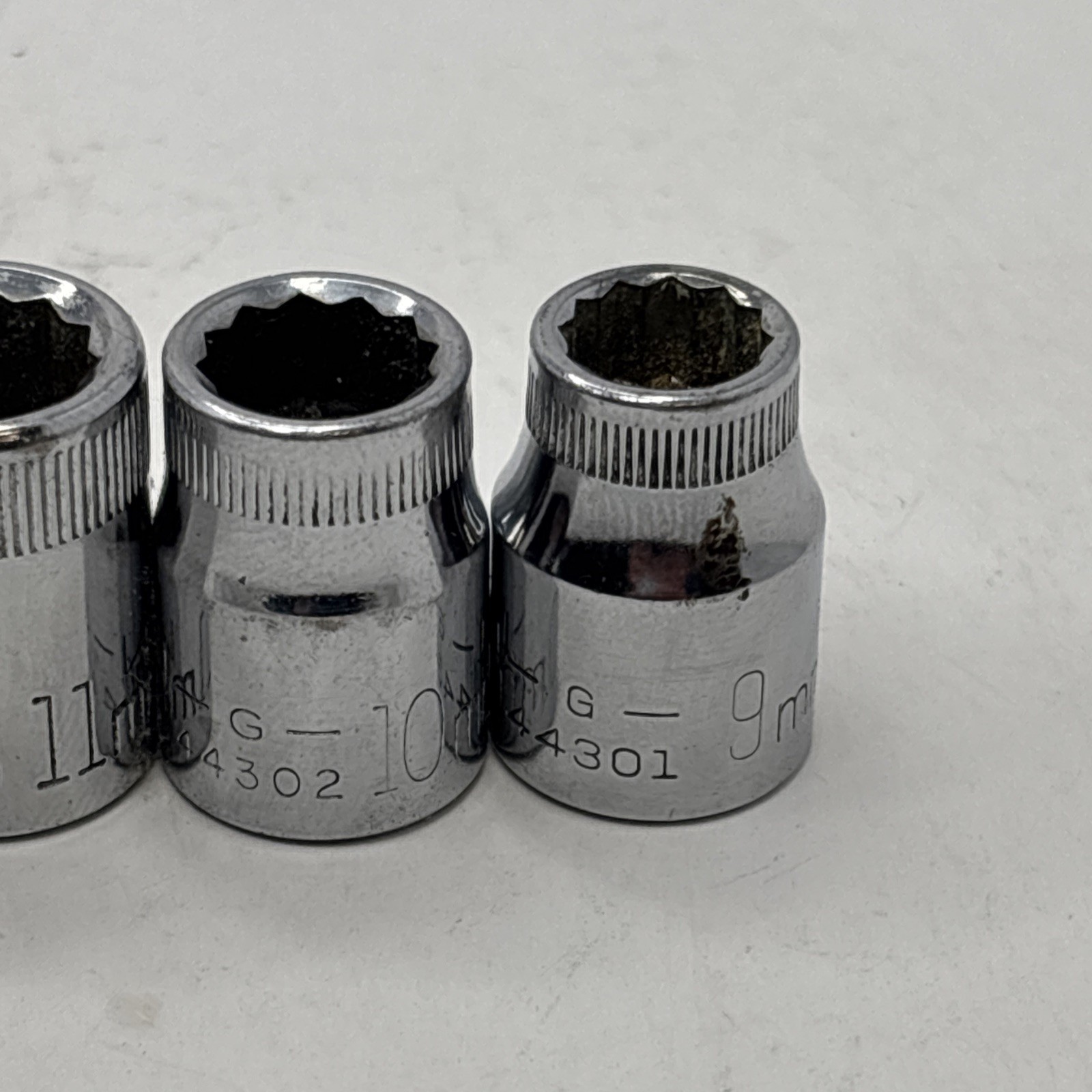 11 pc Craftsman Metric Socket Set 9mm-19mm 12 Pt 3/8” Drive Made in USA