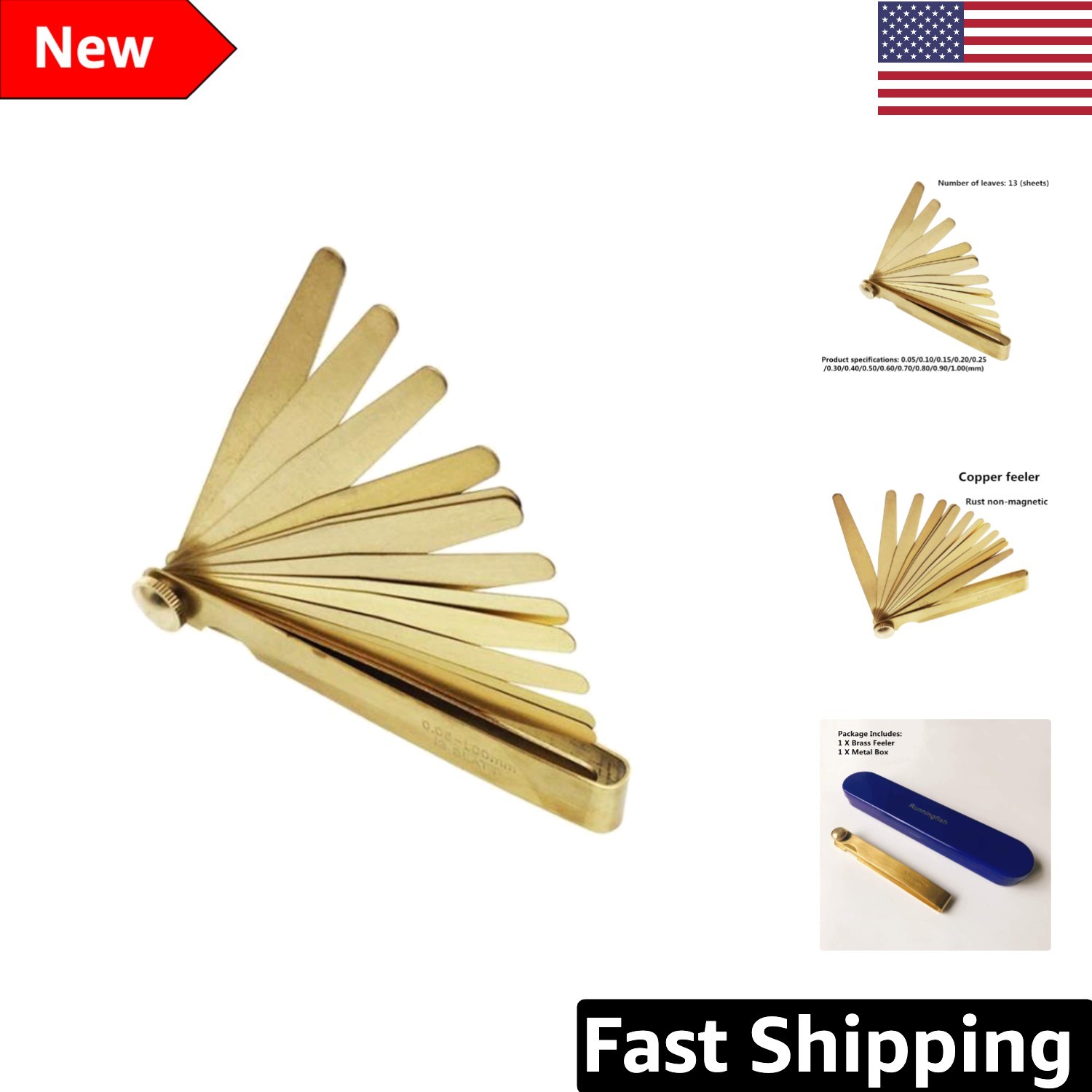 Versatile Clearance Gauge Set, Brass Construction, Ideal for Precision Tasks