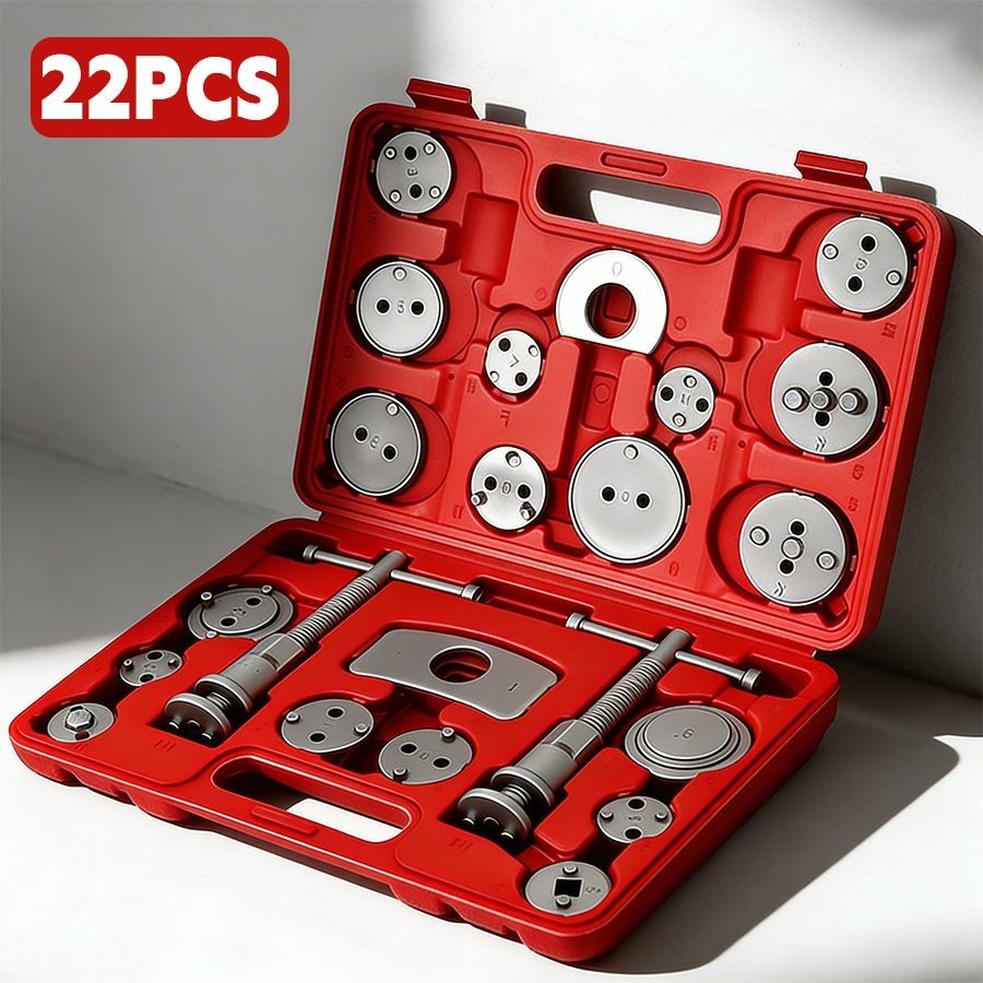 Industrial Heavy-Duty 22pcs Brake Caliper Piston Reversing Tool Kit | Profession