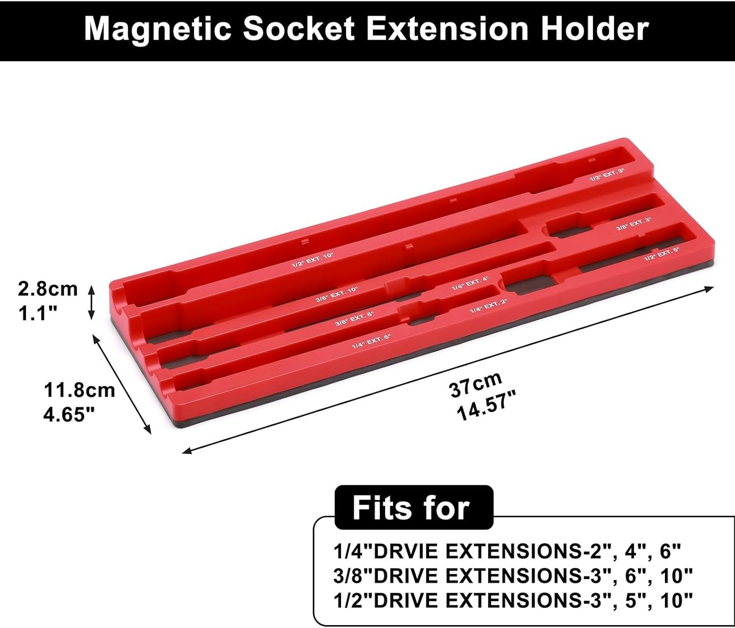 ABS Socket Extension Organizer, Socket Extension Bar Holder, Fit for 1/4″,3/8″