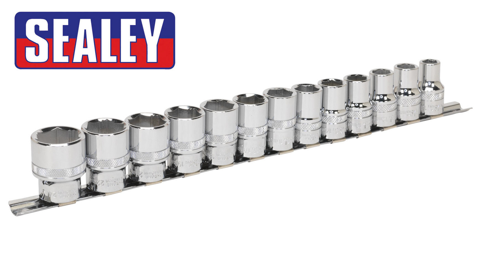 Sealey Premier 13 Pce Metric 1/2″ Sq Dr 6Pt Hex LOCK ON GRIP Socket Set AK2742