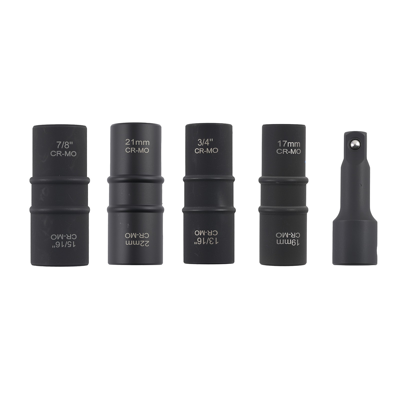 1/2″ Flip Impact Socket 5PC Set 17-22mm 3/4″ 13/16″ 7/8″ 15/16″ CR-MO Thin