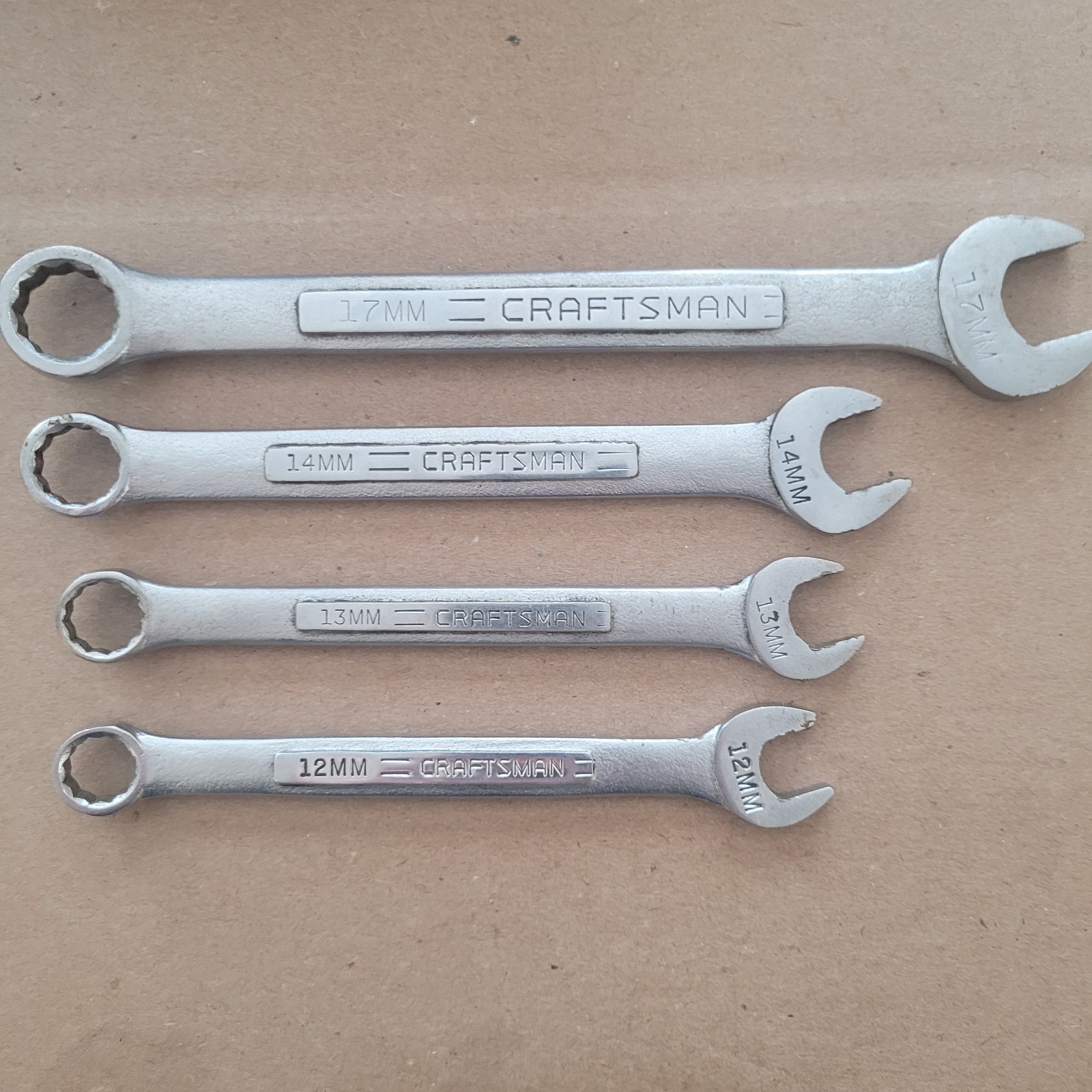 Vtg Craftsman Metric «VV» Combination Wrench Set 12mm 13mm 14mm 17mm 42916-42929