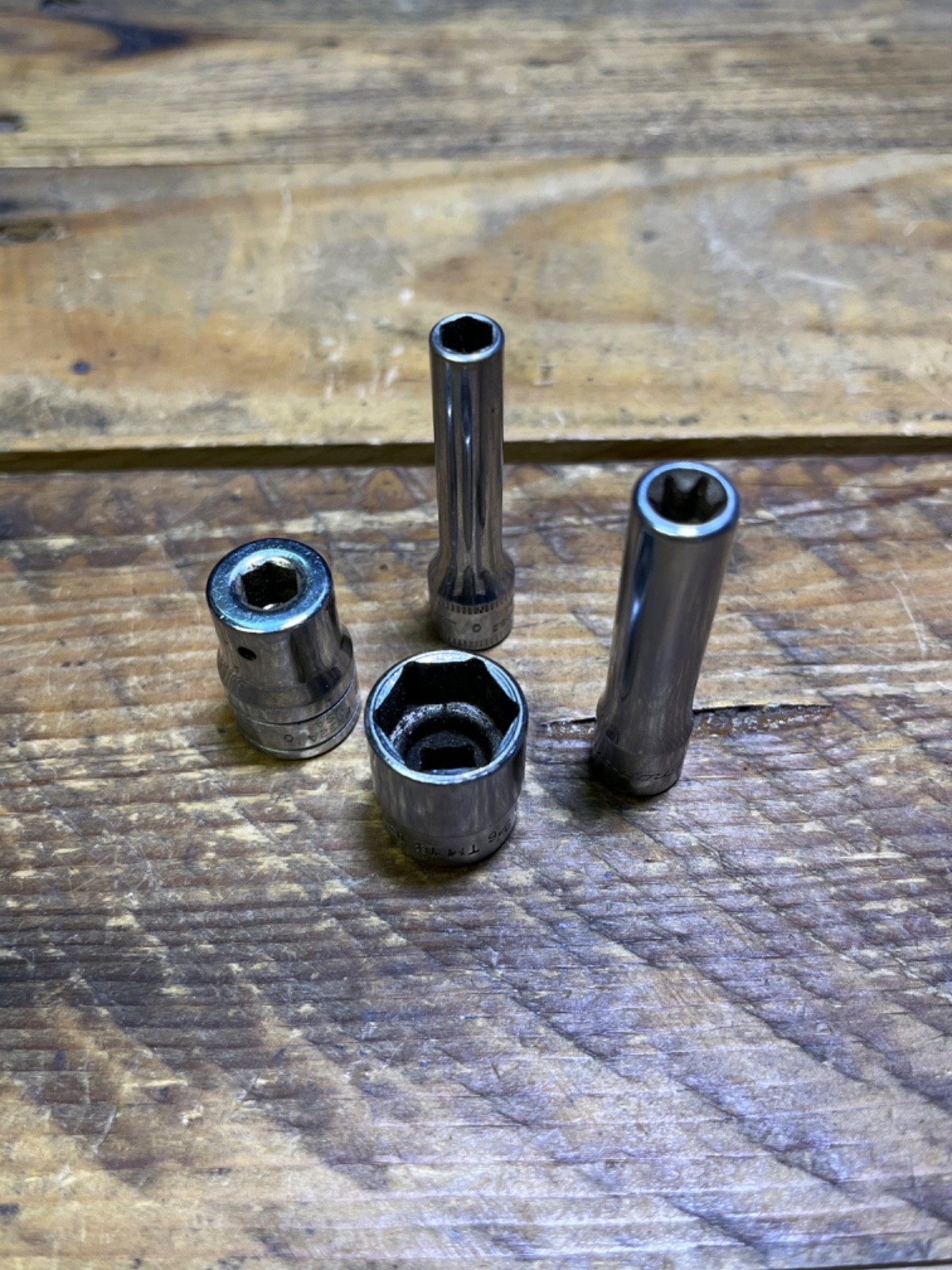 SNAP ON TOOLS – Lot Of 4 Sockets – TM18 – FP32A – STLE80 – STMM5.5