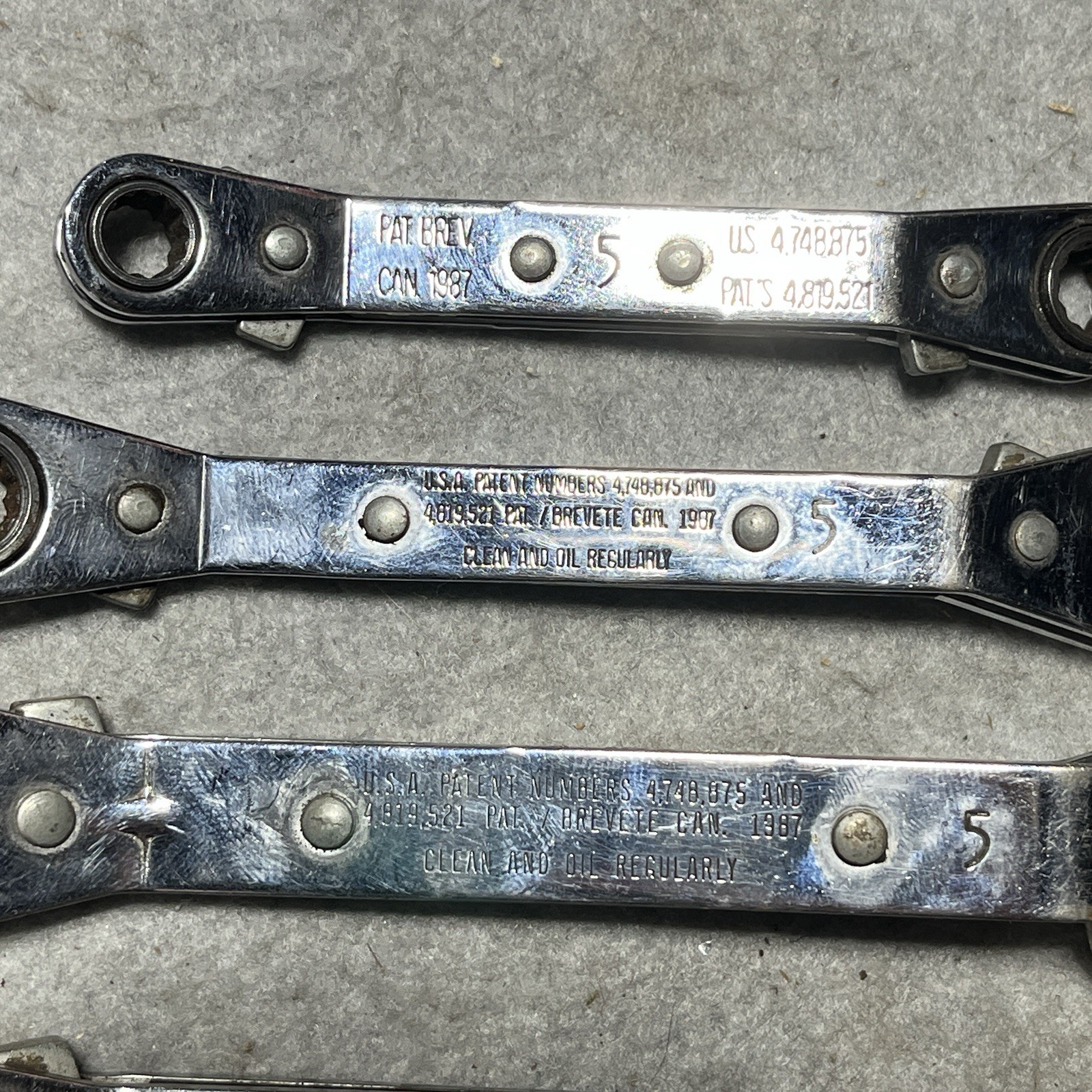 Blue Point by Snap-on Metric Offset Ratcheting Box Wrench 5 pc Set RYAM78 7-17mm