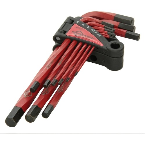 Mayhew 45053 Metric Twisted Hex Key Set, 10″ Overall Length, 9-Pieces