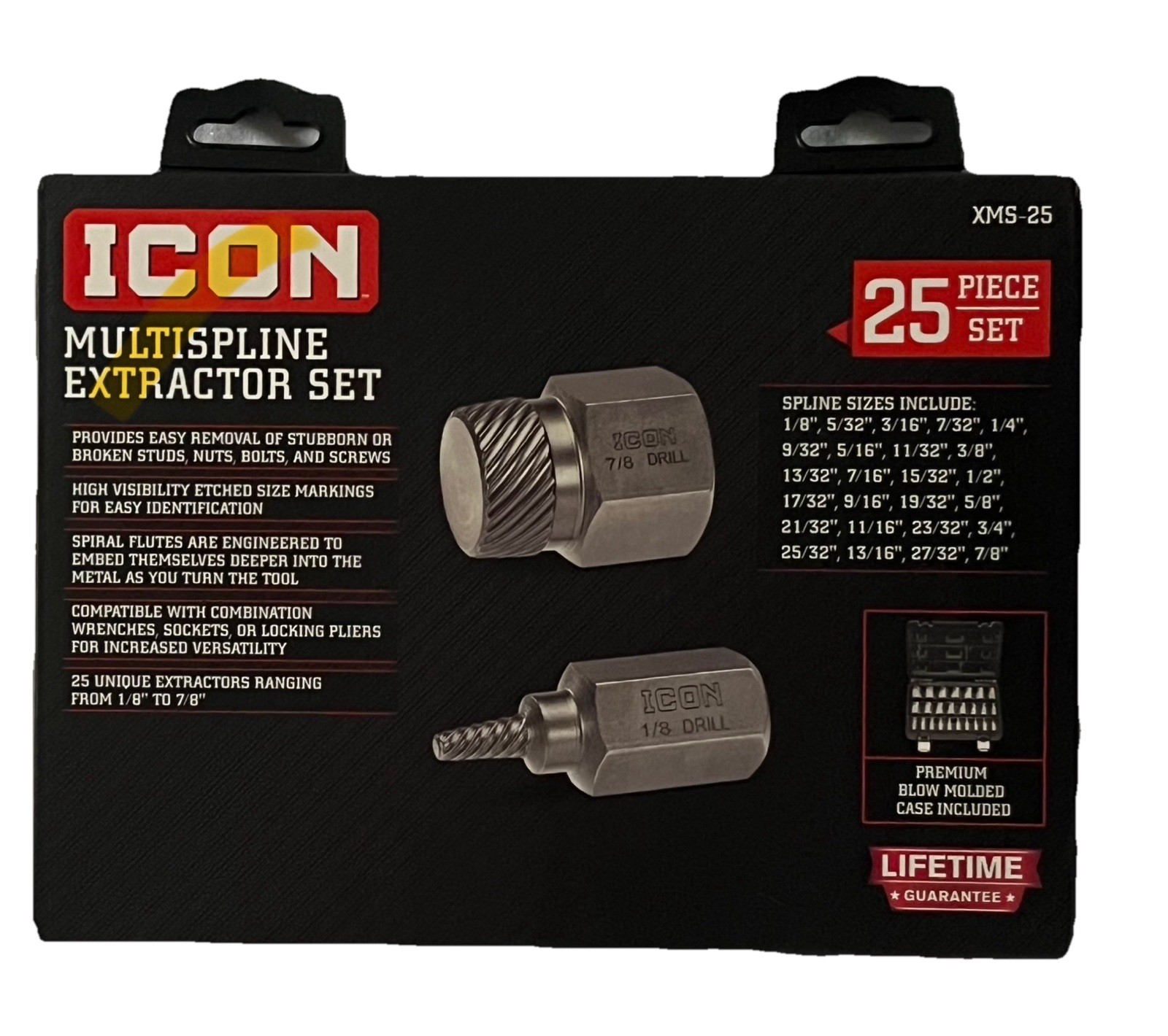 ICON XMS-25 PROFESSIONAL MULTISPLINE EXTRACTOR 25 PIECE SET 58699 *NEW SEALED*