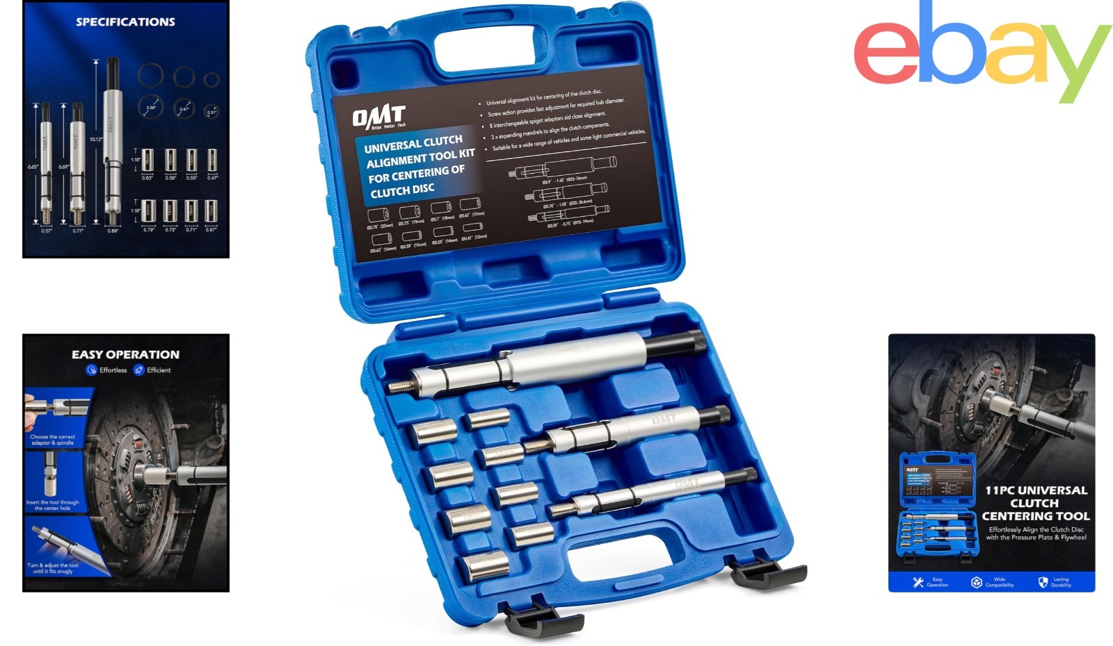 11pc Universal Clutch Centering Tool Set for Car and Light Truck Alignment