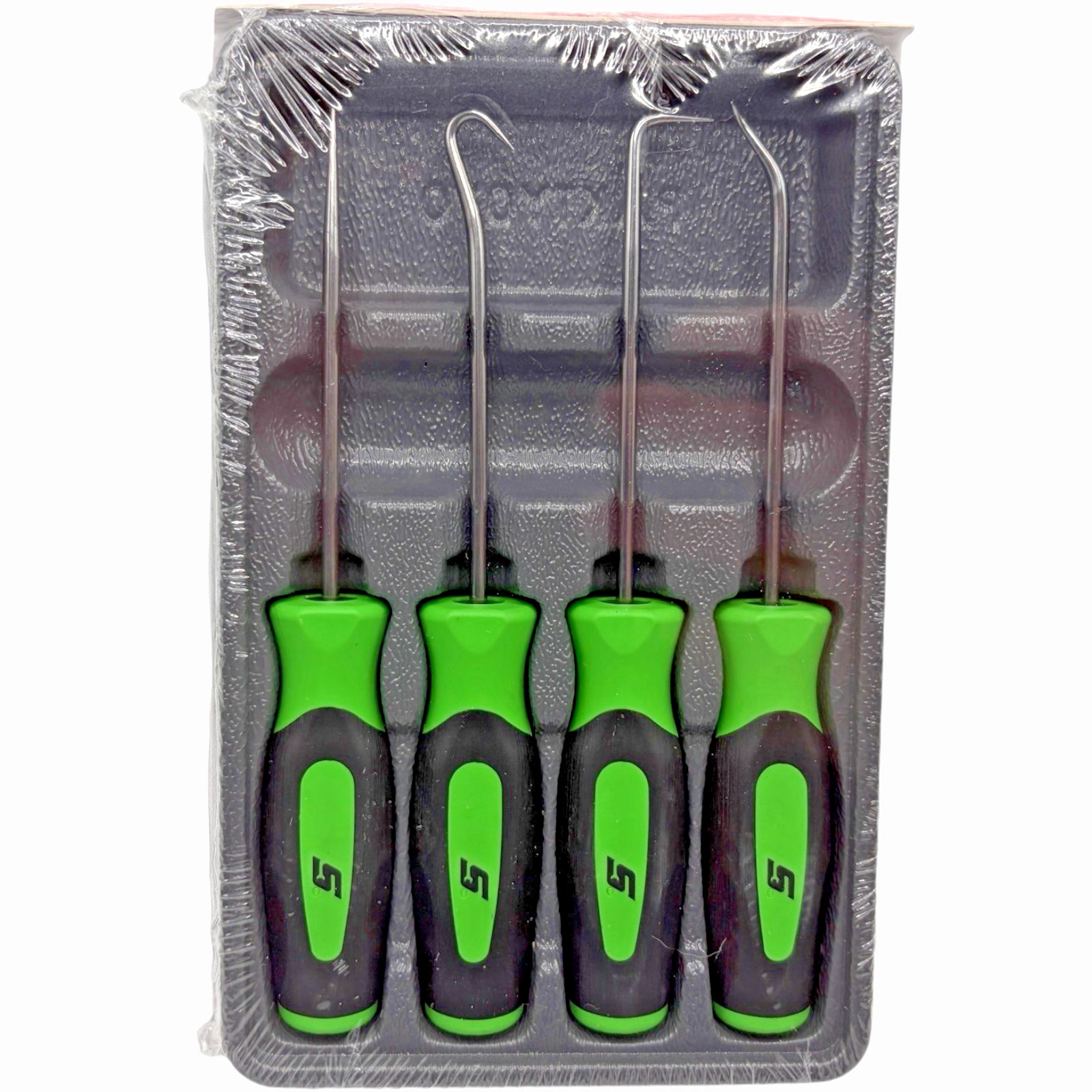 Snap On Tools Mini Pocket Pick Awl Set 4 piece Green 6 inch Straight Bent 90