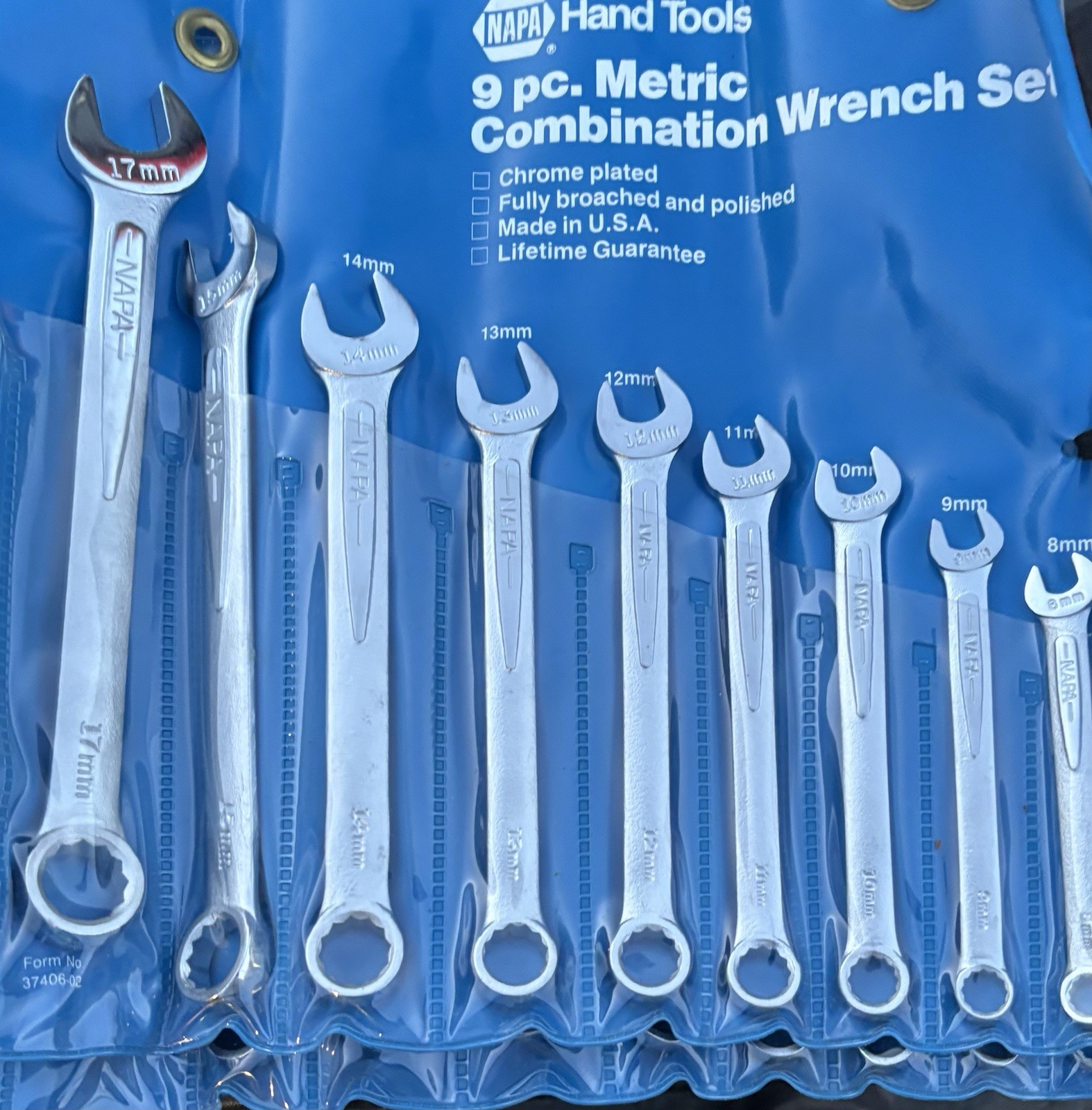 9 Pc Napa #1204M Wrench Set Broached and Polished Made In USA