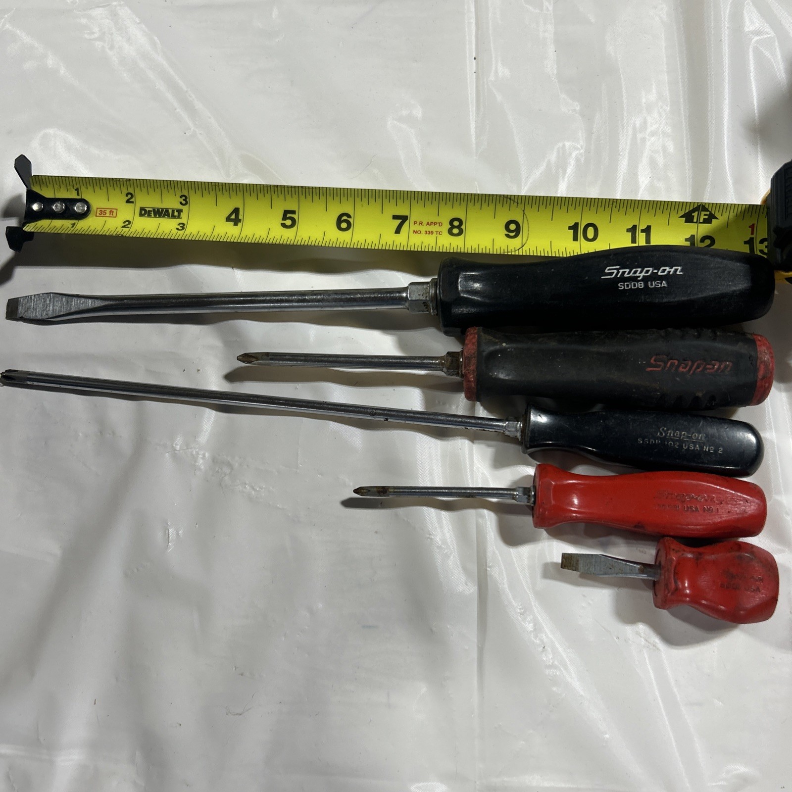 Snap-on USA Screwdriver Lot of 5 Phillips & Flat Blade Hard Handle Mechanics