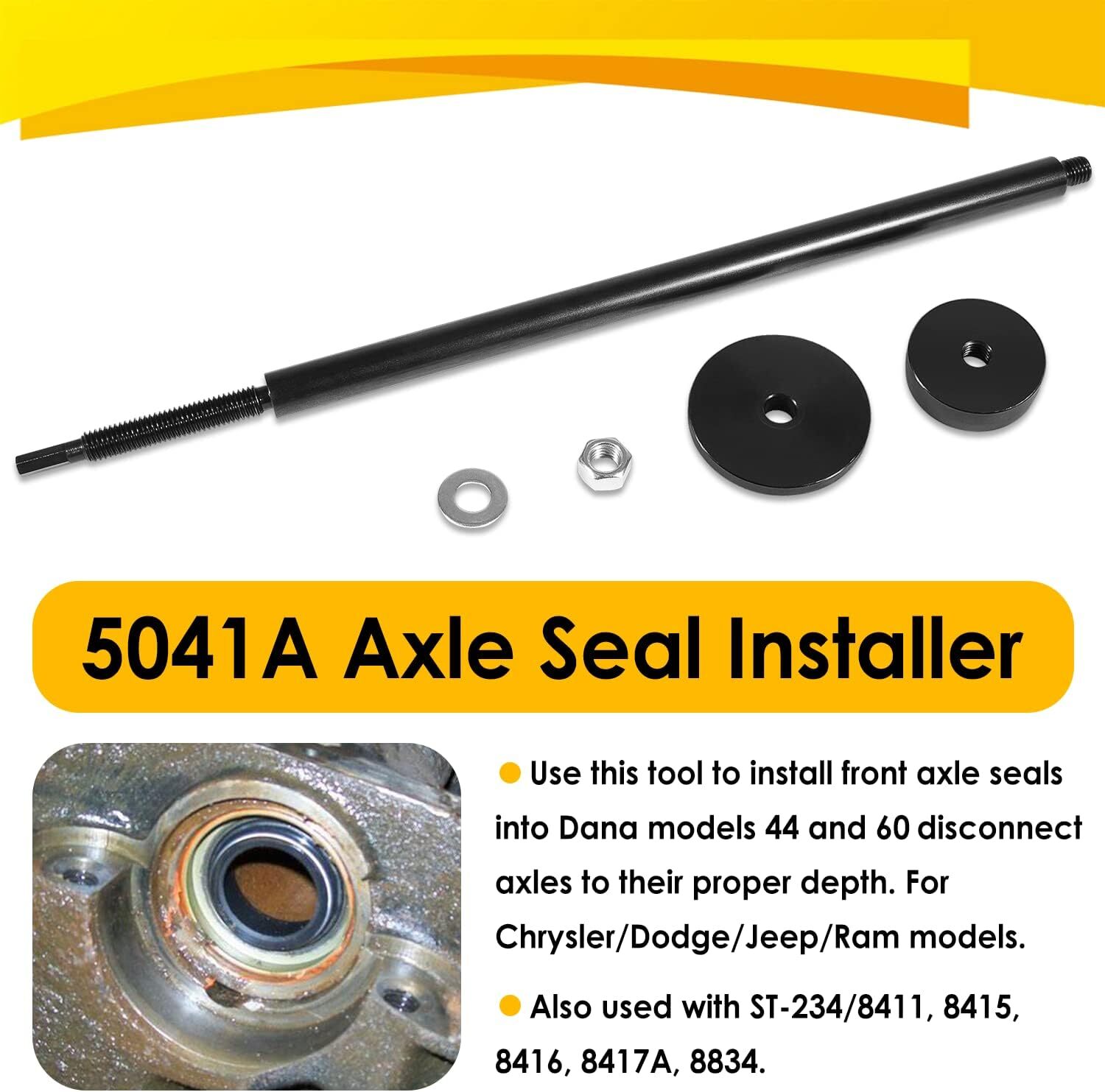 Replacement for Miller 5041 5041A Right Front Axle Seal Installer for DANA 44 60