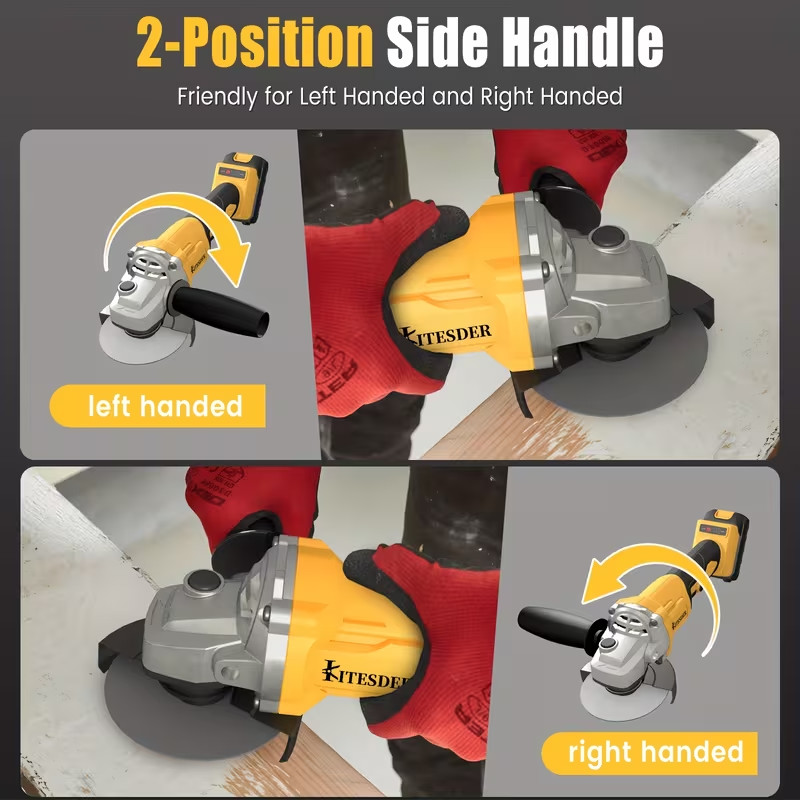 Cordless Brushless Angle Grinder 11000RPM Multi Tool Cutting Grinding Polishing