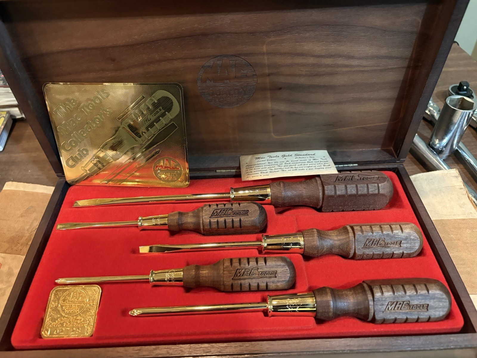 24k Gold Plated Mac Tools Limited edition Screw Driver Set 1986