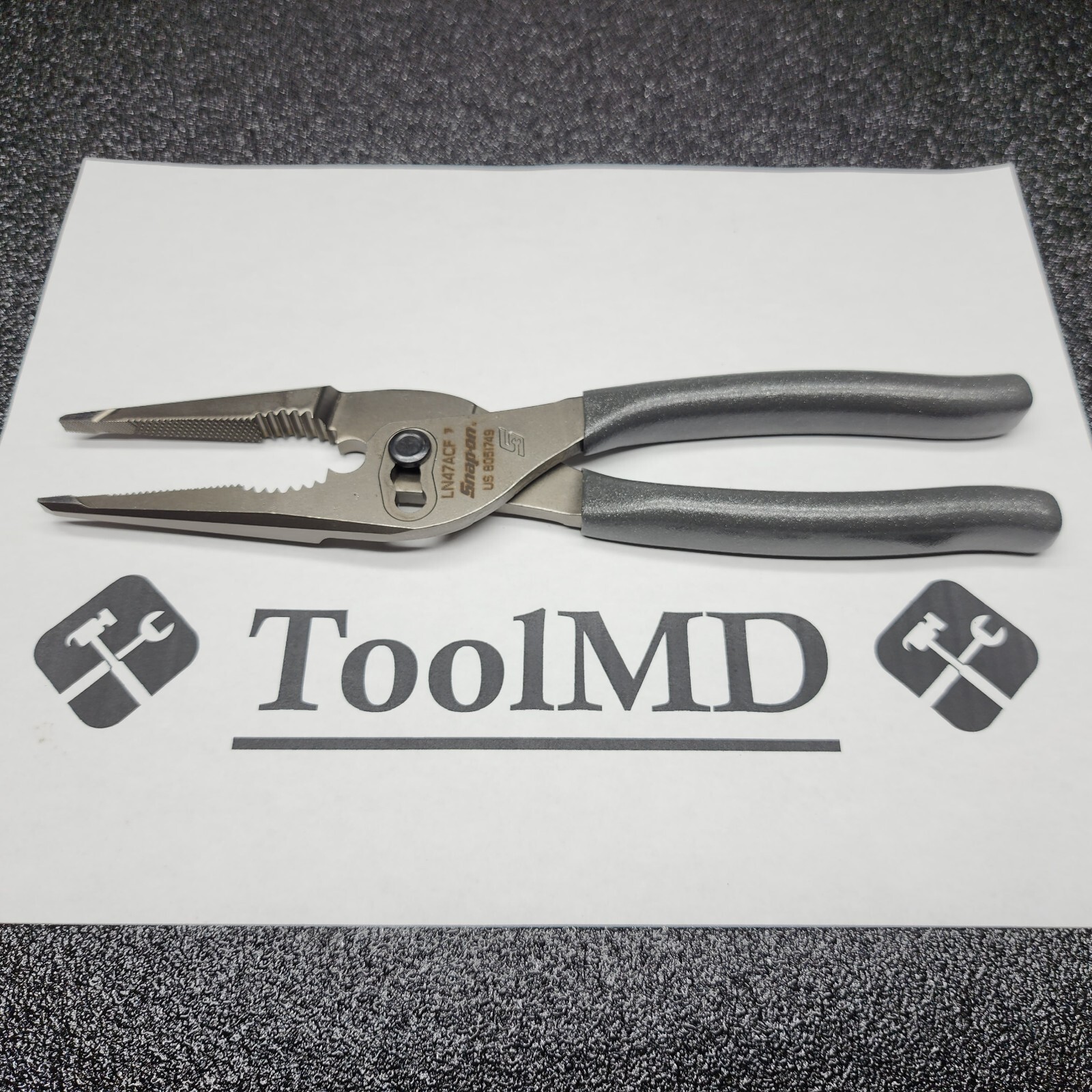 Snap-on Tools NEW DARK TITANIUM Talon Grip Long Nose Slip Joint Pliers LN47ACFDT
