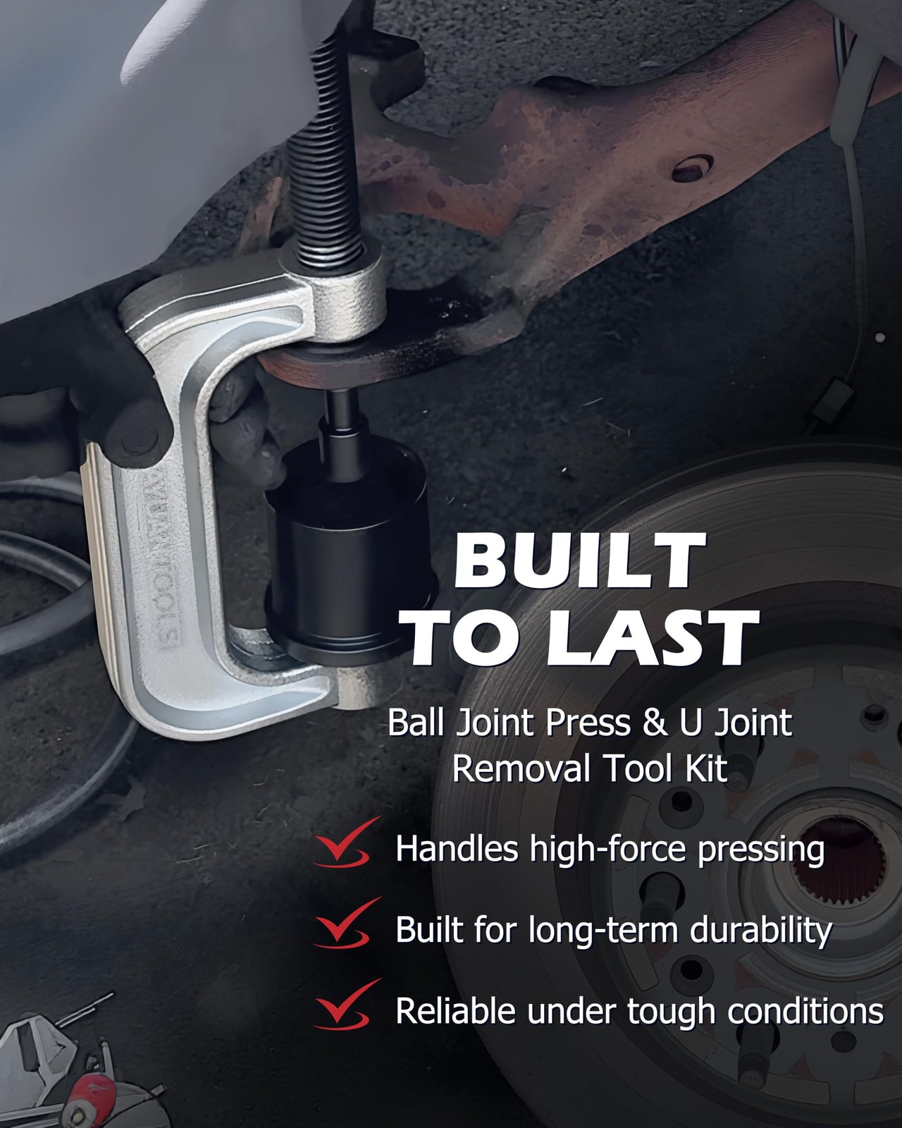 Red Ball Joint Press U Joint Removal Tool Kit With 4×4 Adapters Case