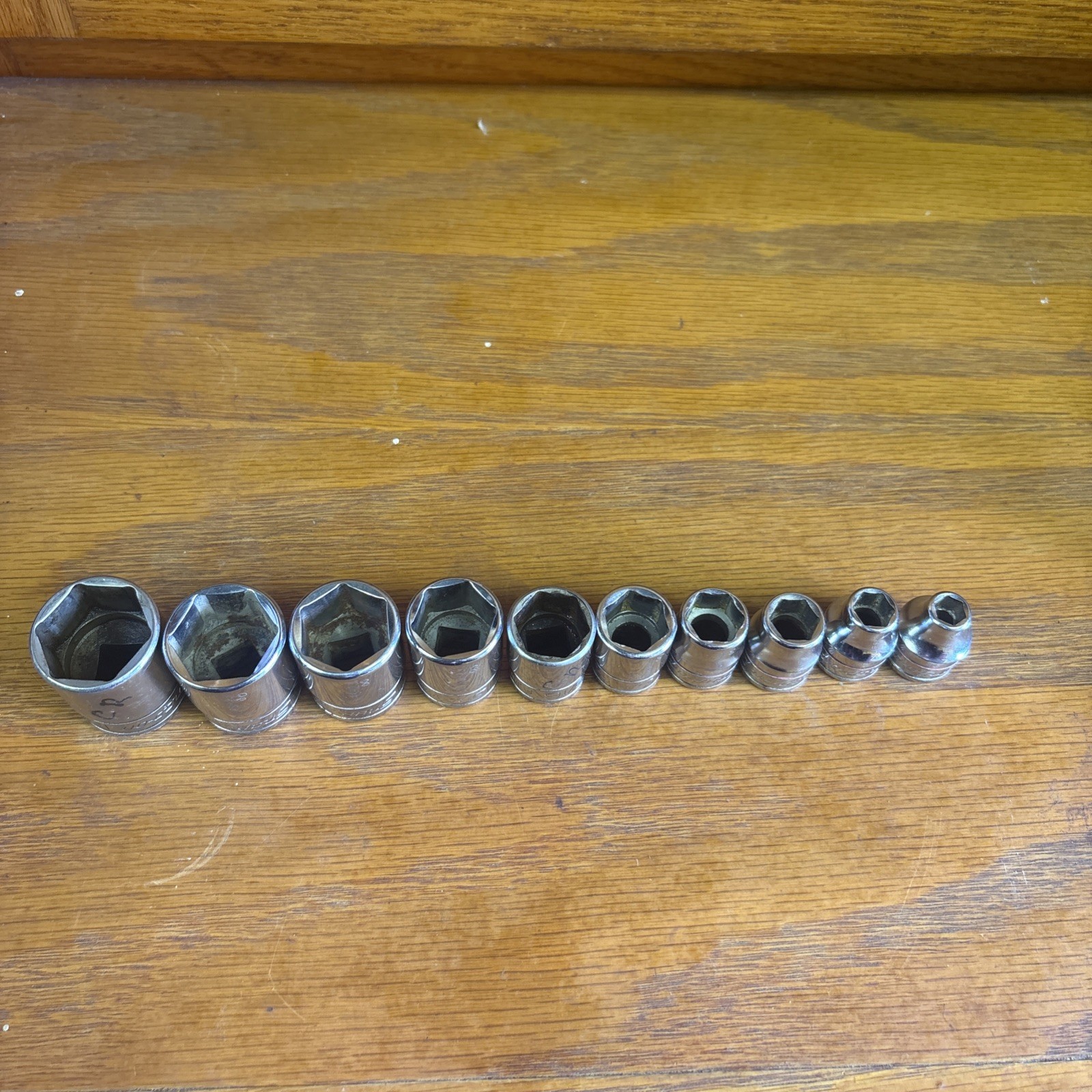 Snap On 3/8″ Drive 10Pc SAE Shallow 6 Pt Chrome Socket 1/4” to 13/16”