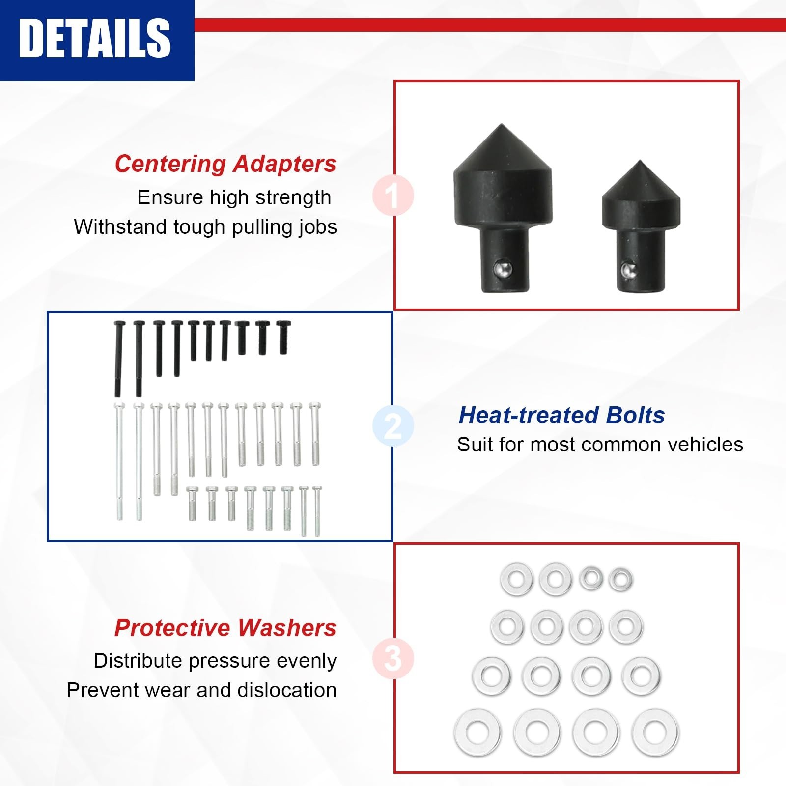 46pcs Harmonic Balancer Puller Kit, Crankshaft & Steering Wheel Pulley Set for C