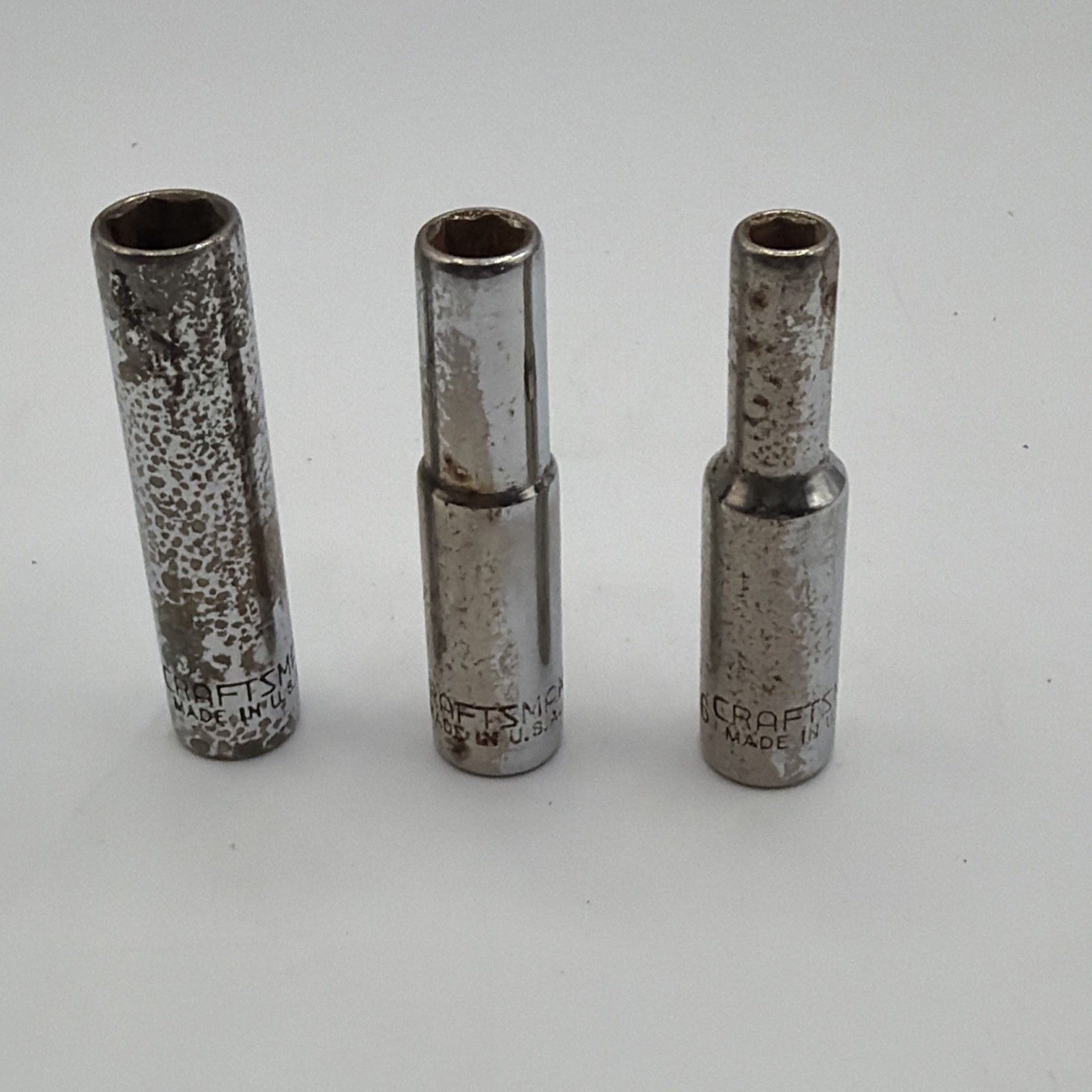 Craftsman USA Deep Well Socket 3/16, 1/4, 5/16″ 6 Point 1/4″ Drive EE 3 Sockets