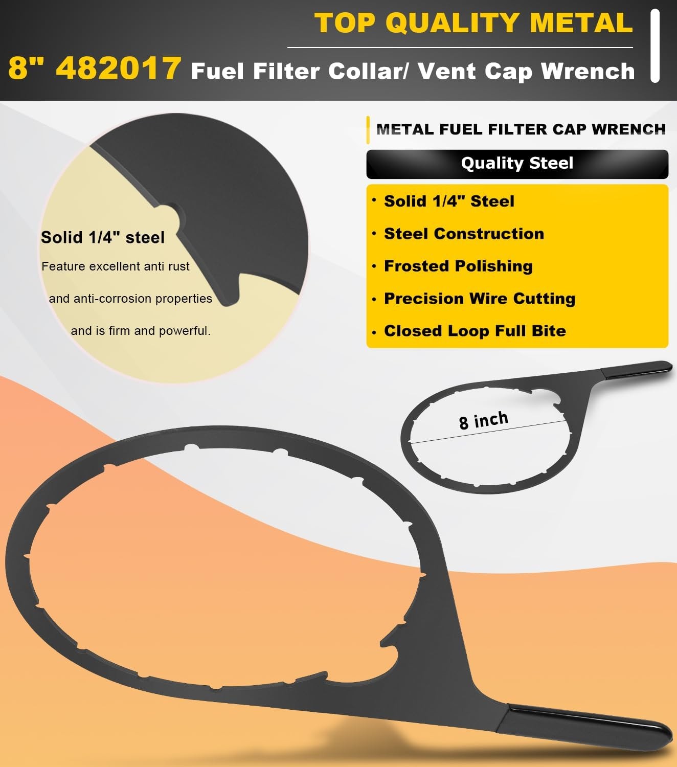 8″ Davco 482017 Fuel Filter Wrench for Fuel Pro 485 487 488 & Detroit Diesel