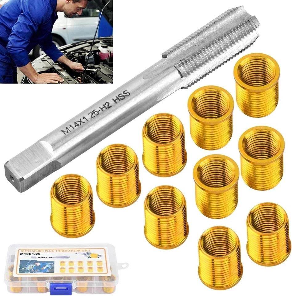 12Mm X 1.25 Helicoil Kit, m12x1.25 Spark Plug Thread Repair kit 12 Insert m…