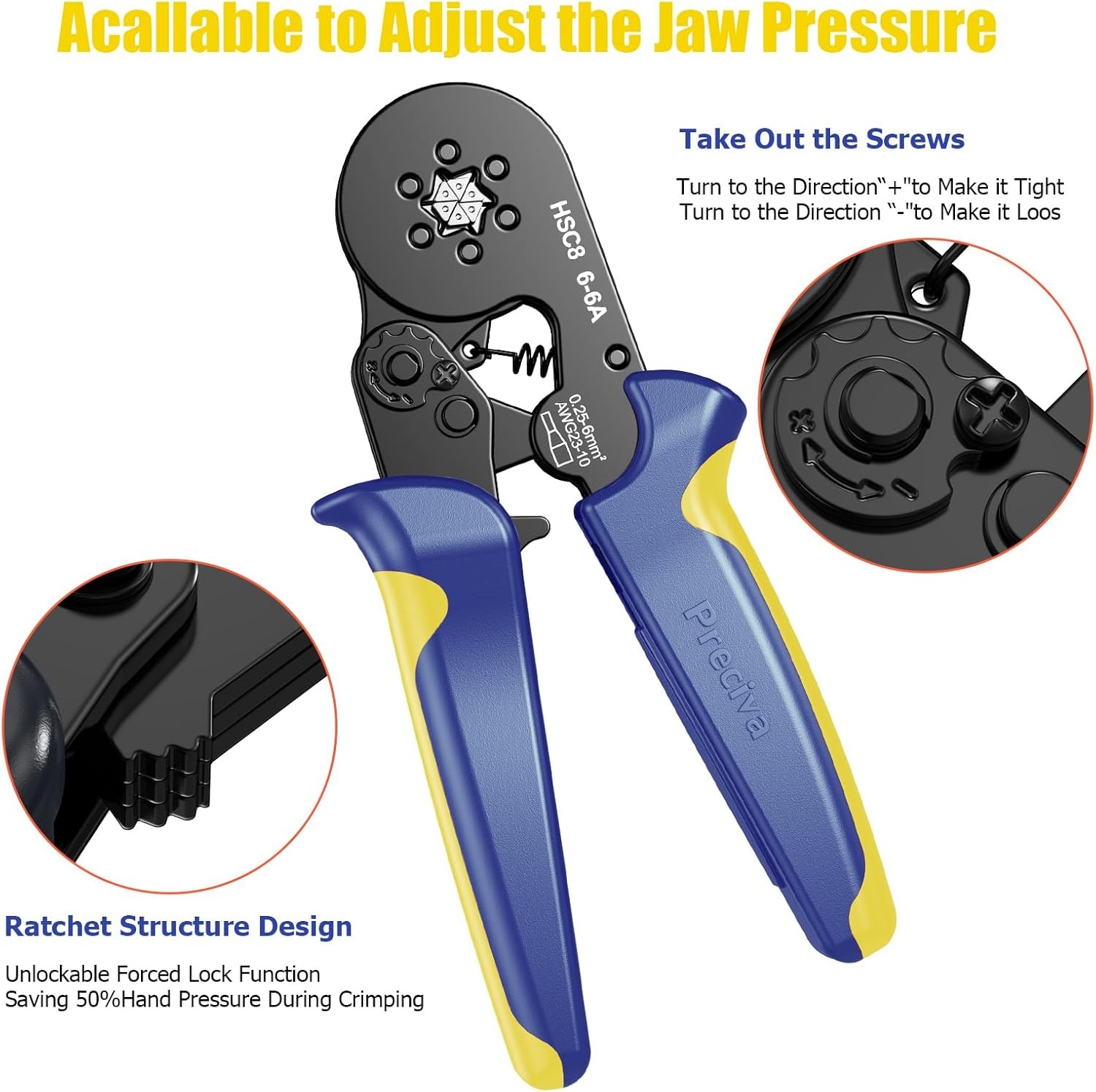 Preciva Ferrule Crimping Tool Kit with 1900PCS Wire Connectors, Silver/Gray