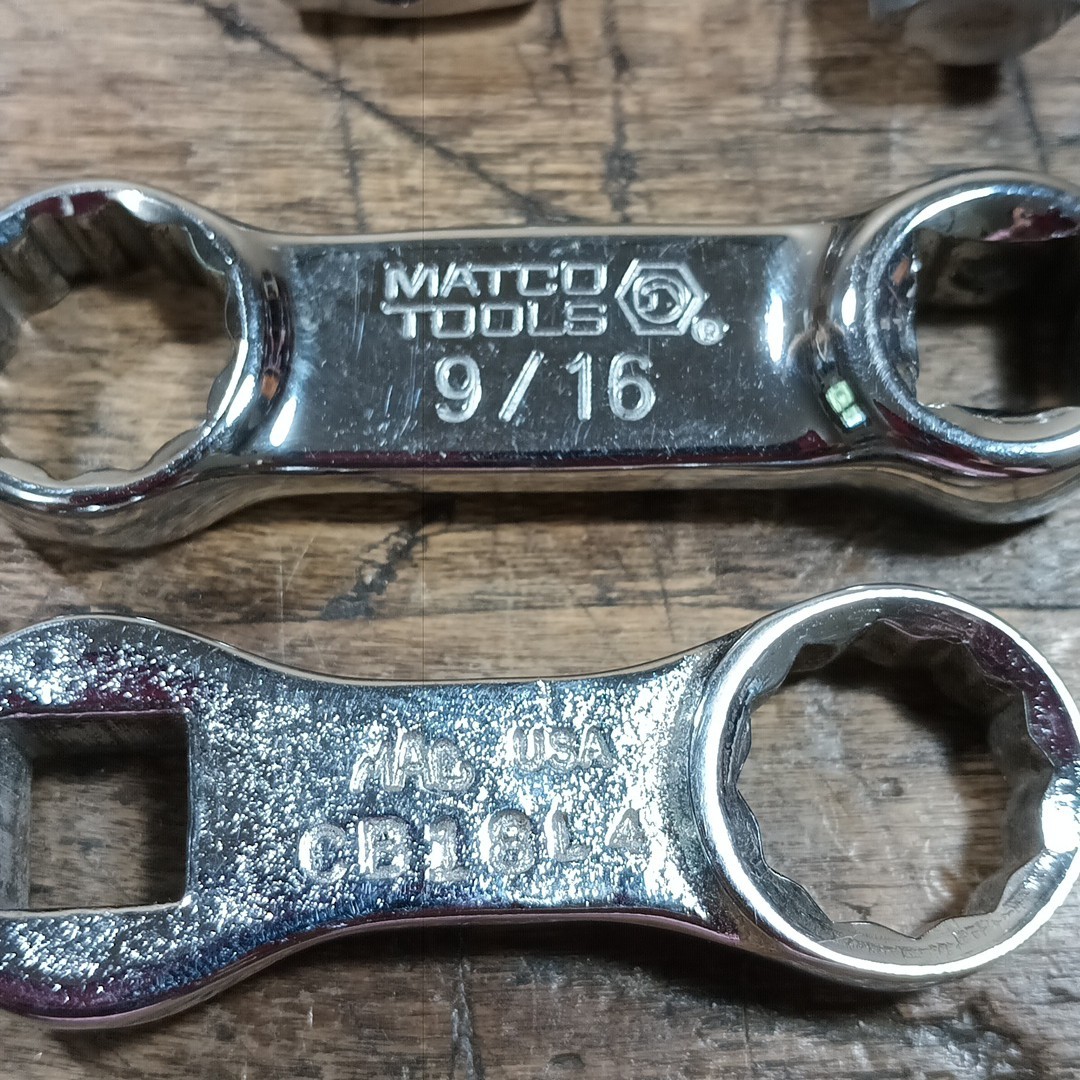 Snap On Tools Matco Mac Wrenches Lot BTA182A CB181 FX1 S124 Crowfoot 3/4″