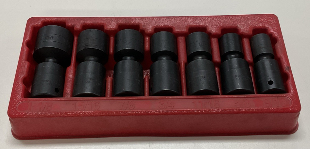 Snap-on Tools 7 pc 9/16 » Drive 6-Pt standard Shallow Impact Swivel Sockets