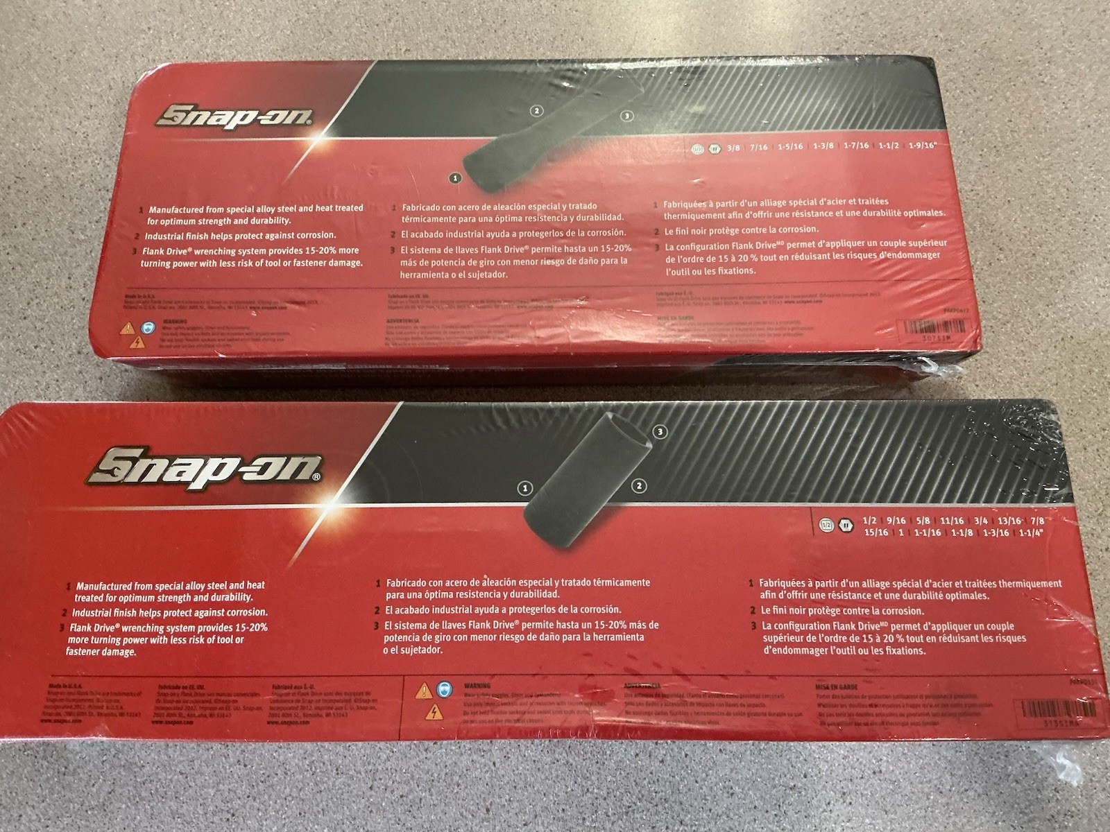 SNAP ON 13PC & 7PC 6PT DEEP IMPACT 2-SETS 3/8” – 1-9/16” 307 SIM & 313 SIMA 12PT