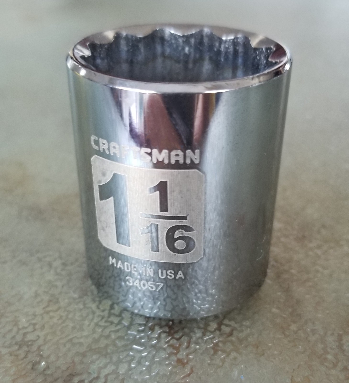 1-1/16″ 12 Pt CRAFTSMAN 1/2″ Drive Socket VTG-USAmade QUALITY ~ Combine shipping