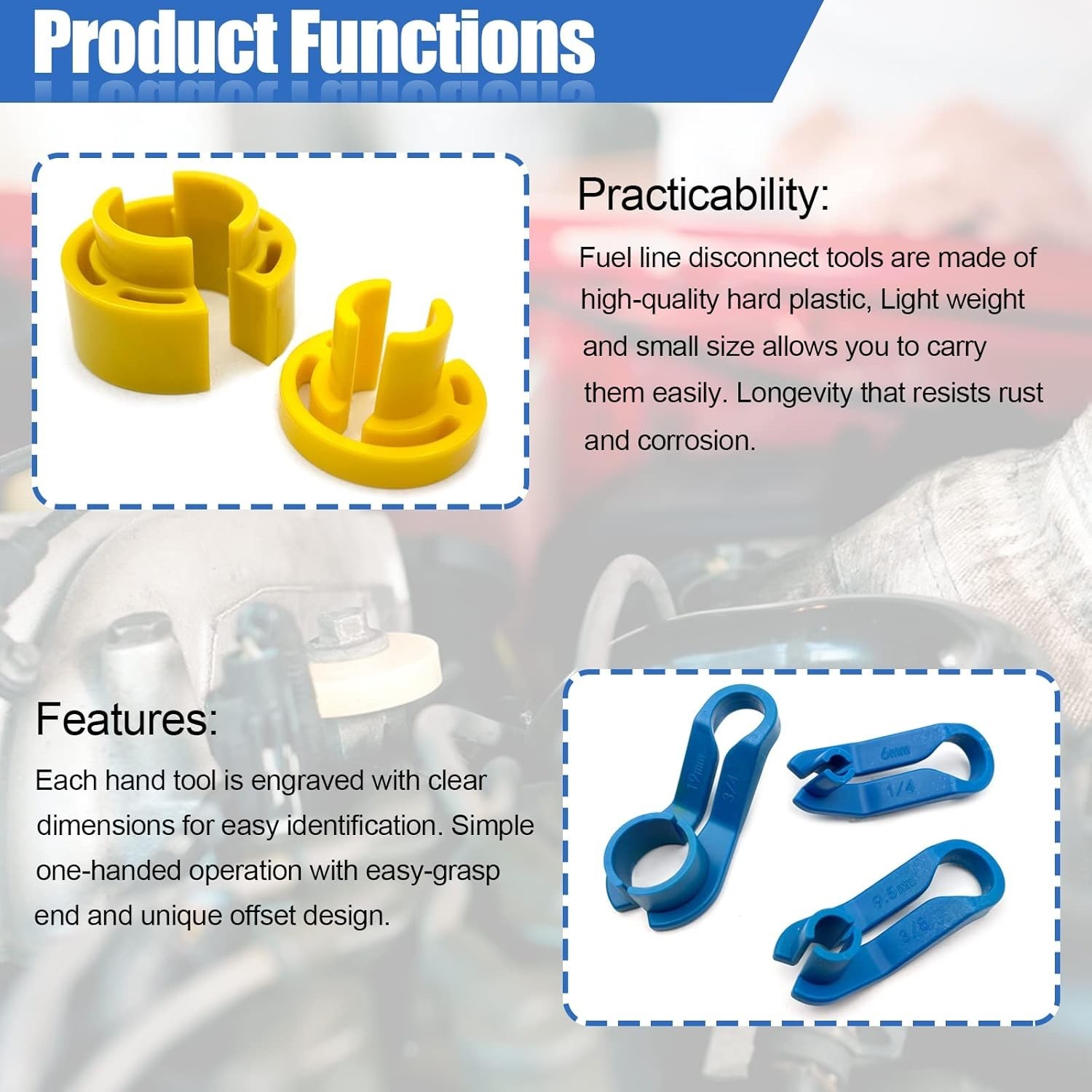 16PCS Fuel Line Disconnect Tool Set with Storage Box for Auto Repair Efficiency