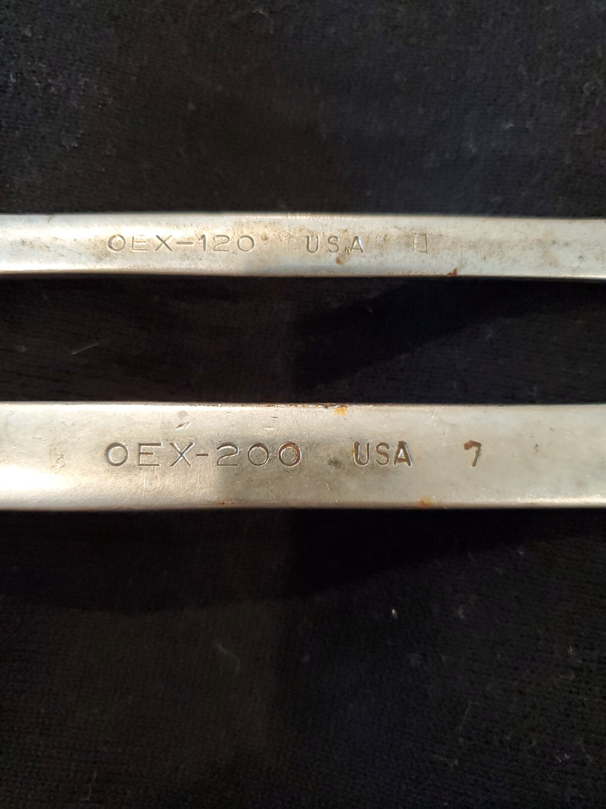 Snap on Wrench Set Of 2 OEX-200 5/8 & OEX-120 3/8 COMBINATION WRENCHES 12 POINT