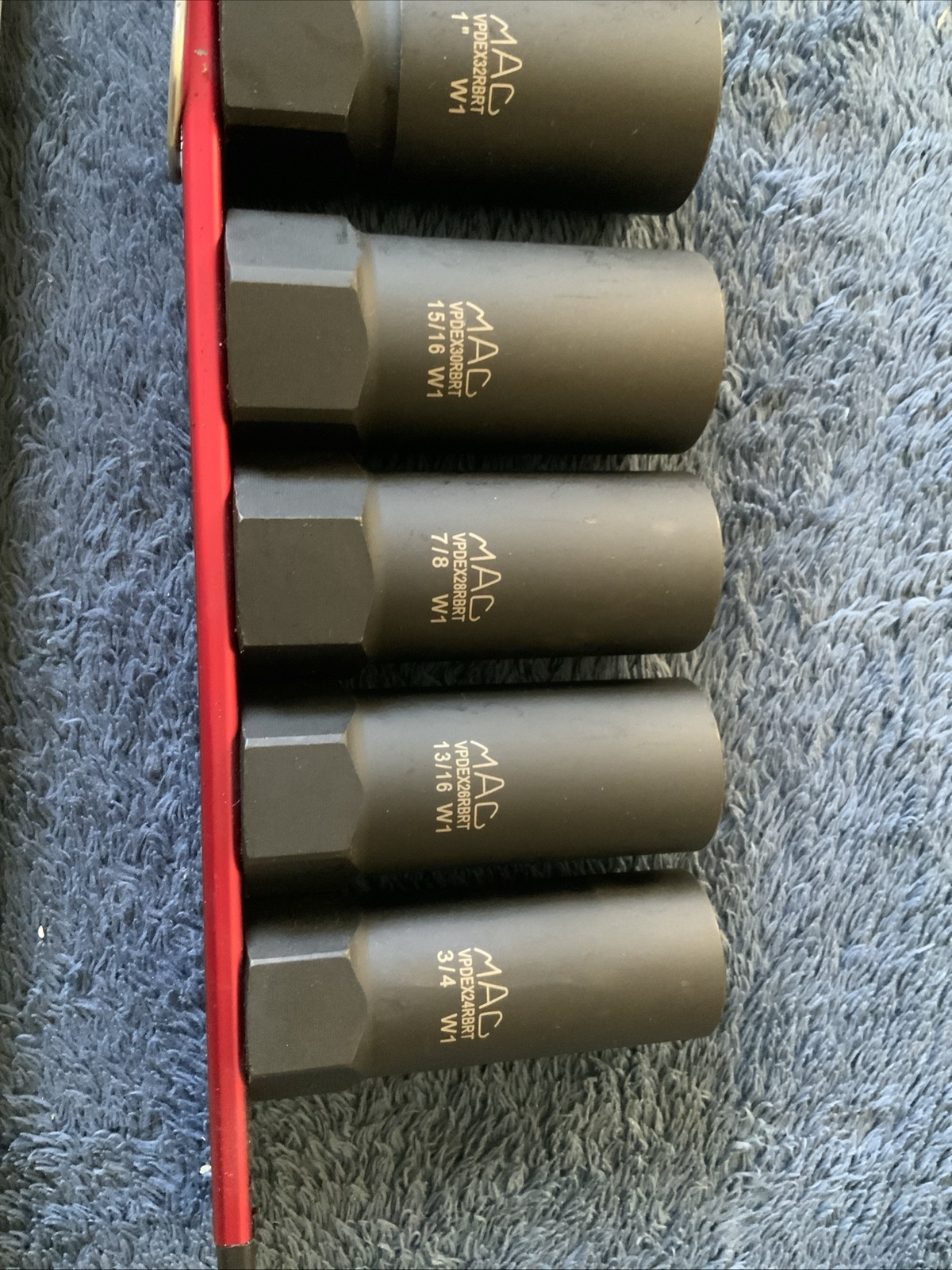 Mac Tools 5pc 1/2” Drive R.B.R.T. Sae Deep Extractor Socket Set…..see Pics…