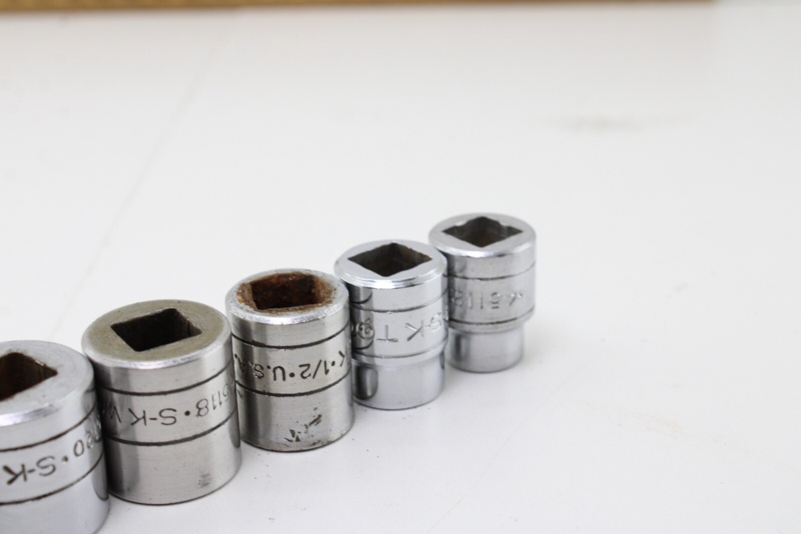 S-K Tools 45128-45112 7/8″-3/8″ 3/8″ Drive 9 Piece 12/6 Point Sockets Set USA