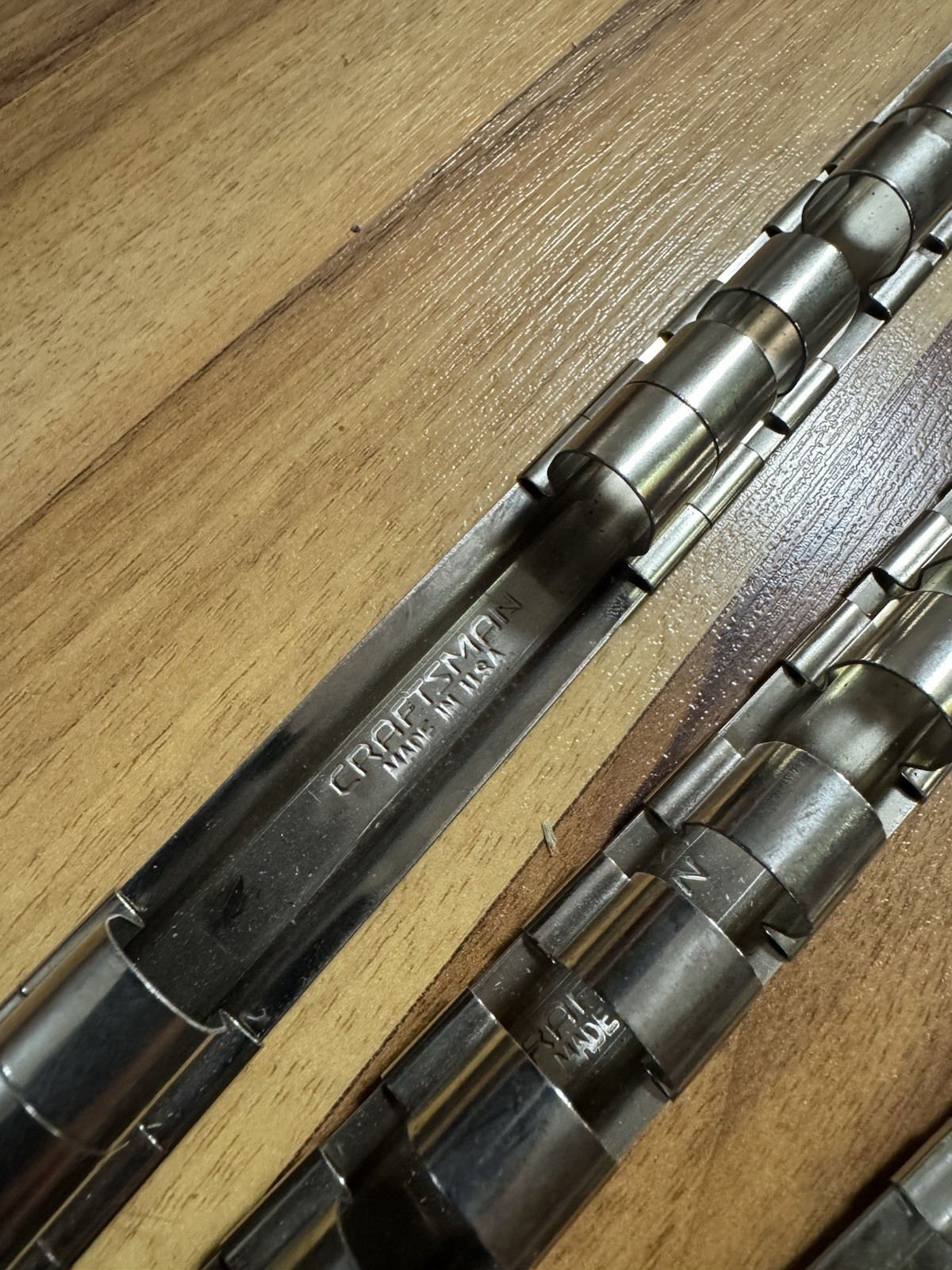 Lot Of 4 Craftsman USA Socket Rails 1/2” And 3/8” Drive NICE FREE SHIPPING
