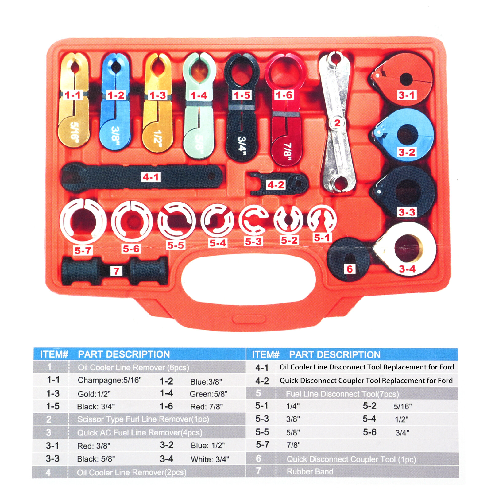 Master Quick Disconnect Tool Set, 22pc Line Disconnect Tool Kit for A/C G7J7