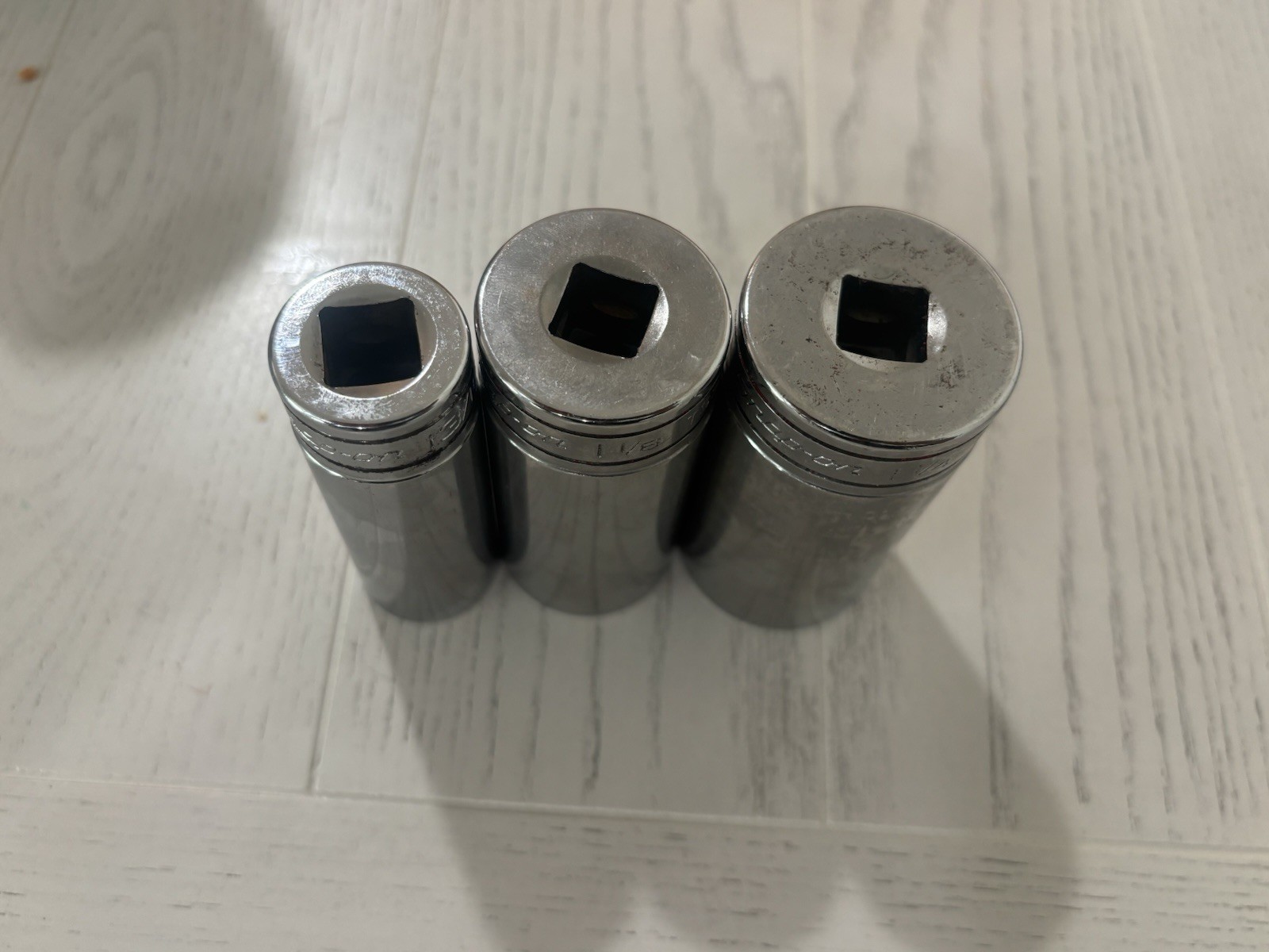 Snap-on 1/2” Drive SAE Deep Socket TS261 TS361 TS401 13/16” 1-1/8” 1-1/4” USA