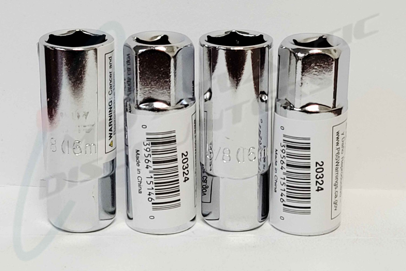 Set of 4 Performance Tool 20324 3/8in Drive 5/8in Spark Plug Sockets