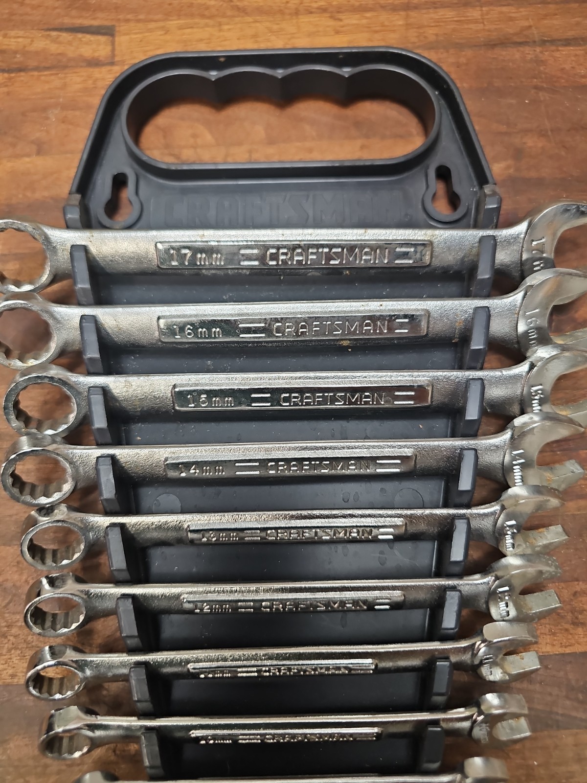 L59- vintage Craftsman Metric Combination Wrench Set 7mm-17 mm Forged In USA