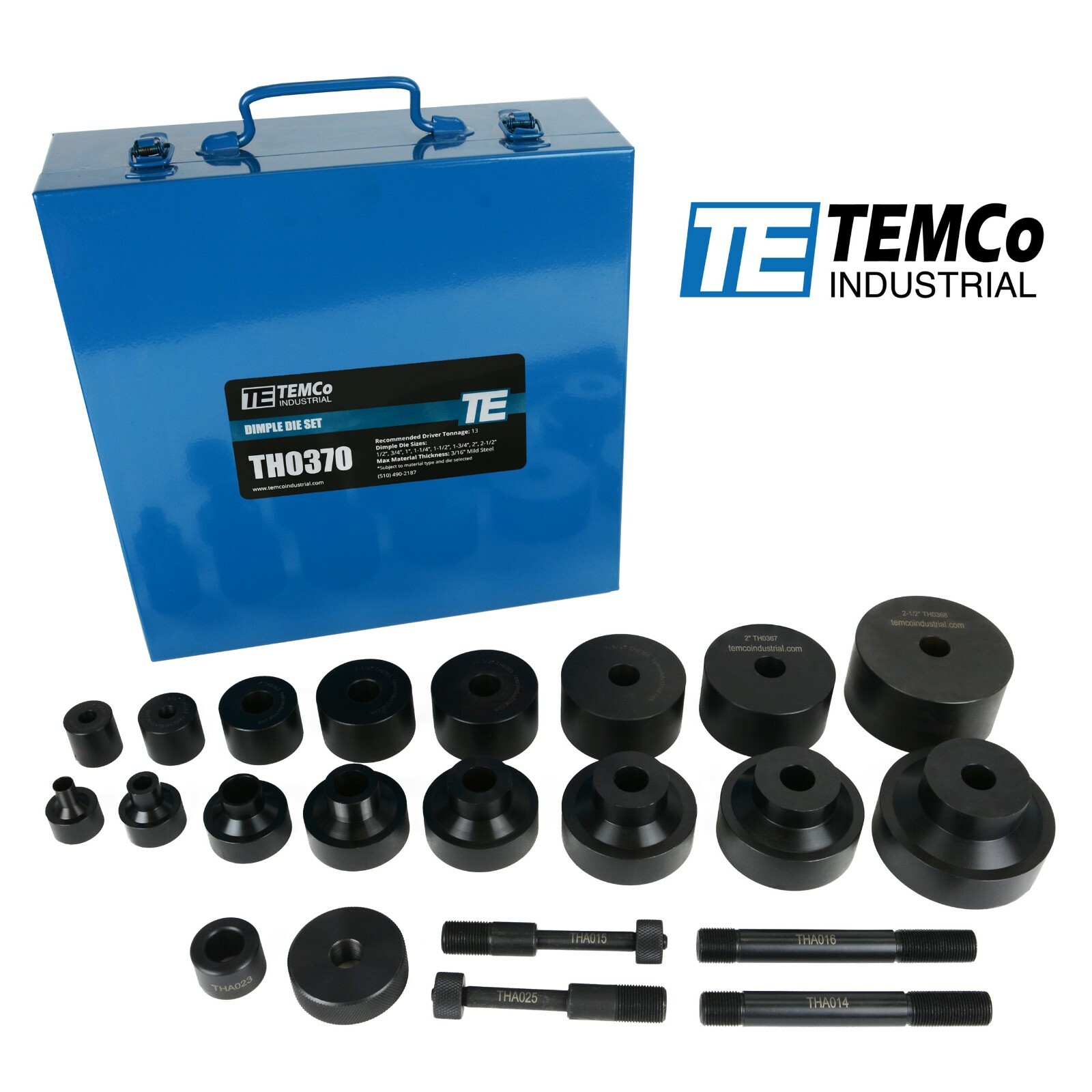 Dimple Die Set 8pcs: 1/2″ 3/4″ 1″ 1-1/4″ 1-1/2″ 1-3/4″ 2″ 2-1/2″ (Actual Size)