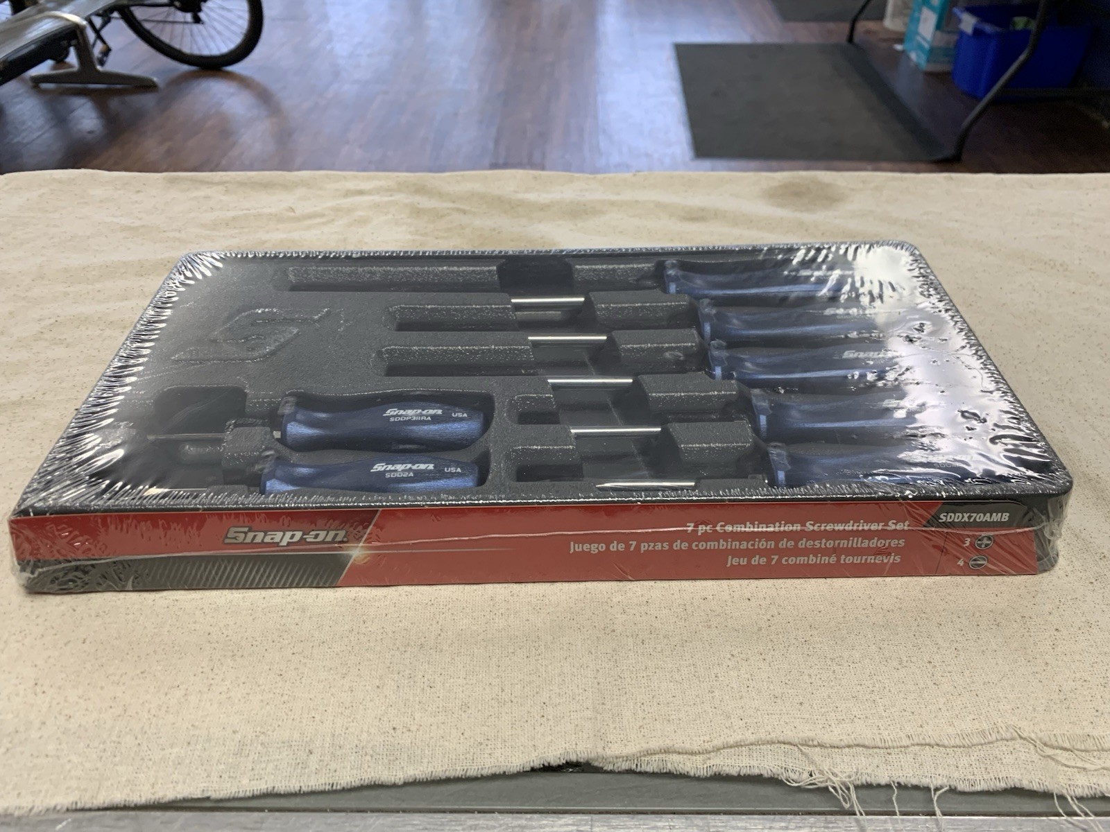Snap-on NEW 7 Pc Power Blue Hard Grip Combination Screwdriver Set #15101